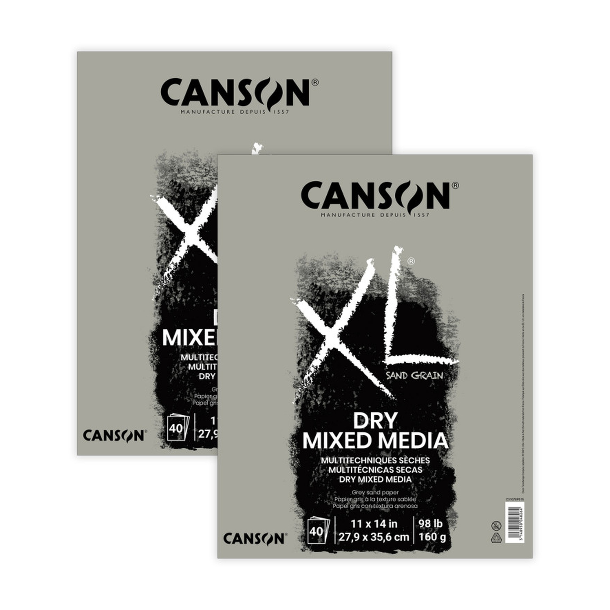 Toned Gray Mixed Media Pad, 11 x 14 in., 10 Sheets, 2-Pack