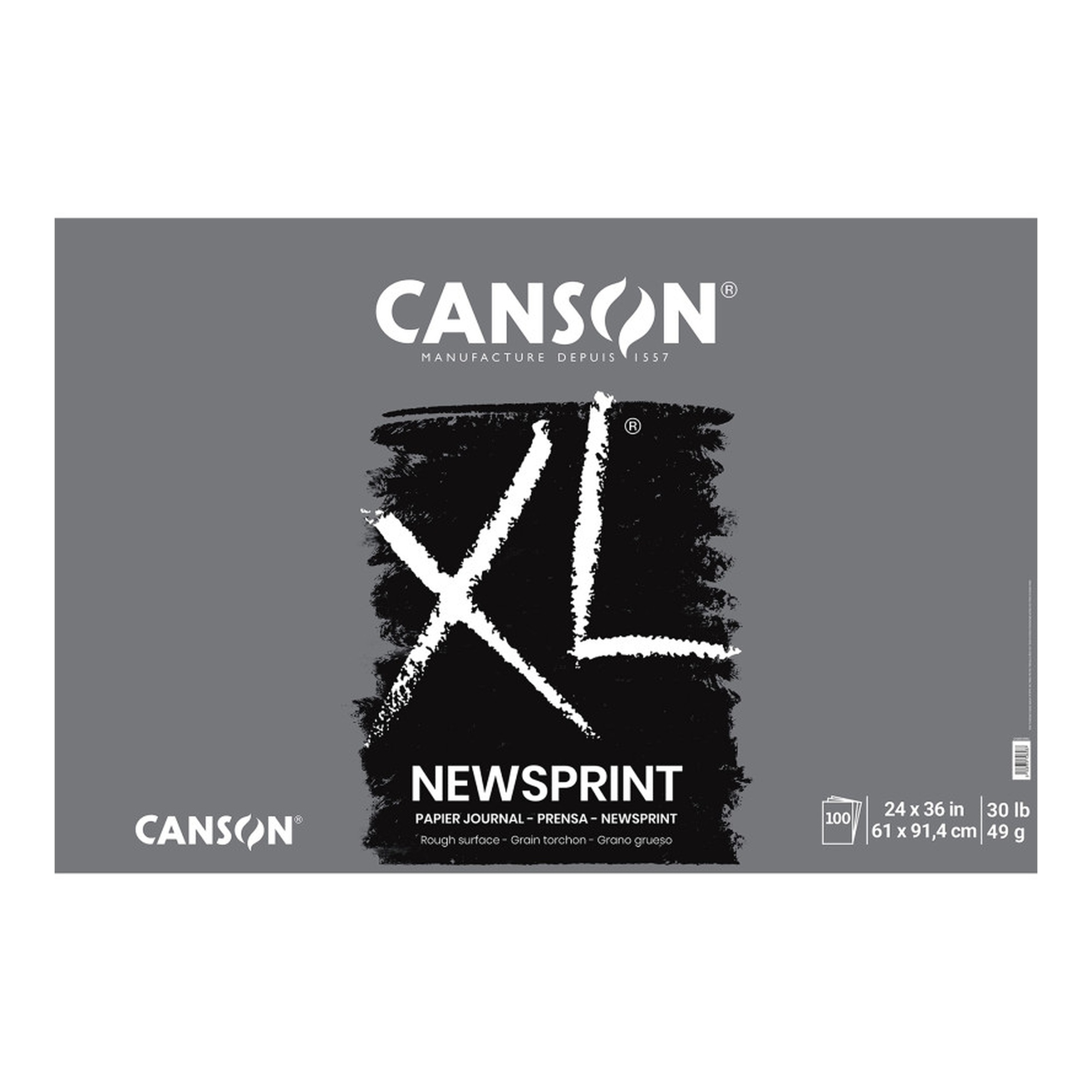 100-Sheet Newsprint Pad with Foldover Binding, 24 x 36 Inches
