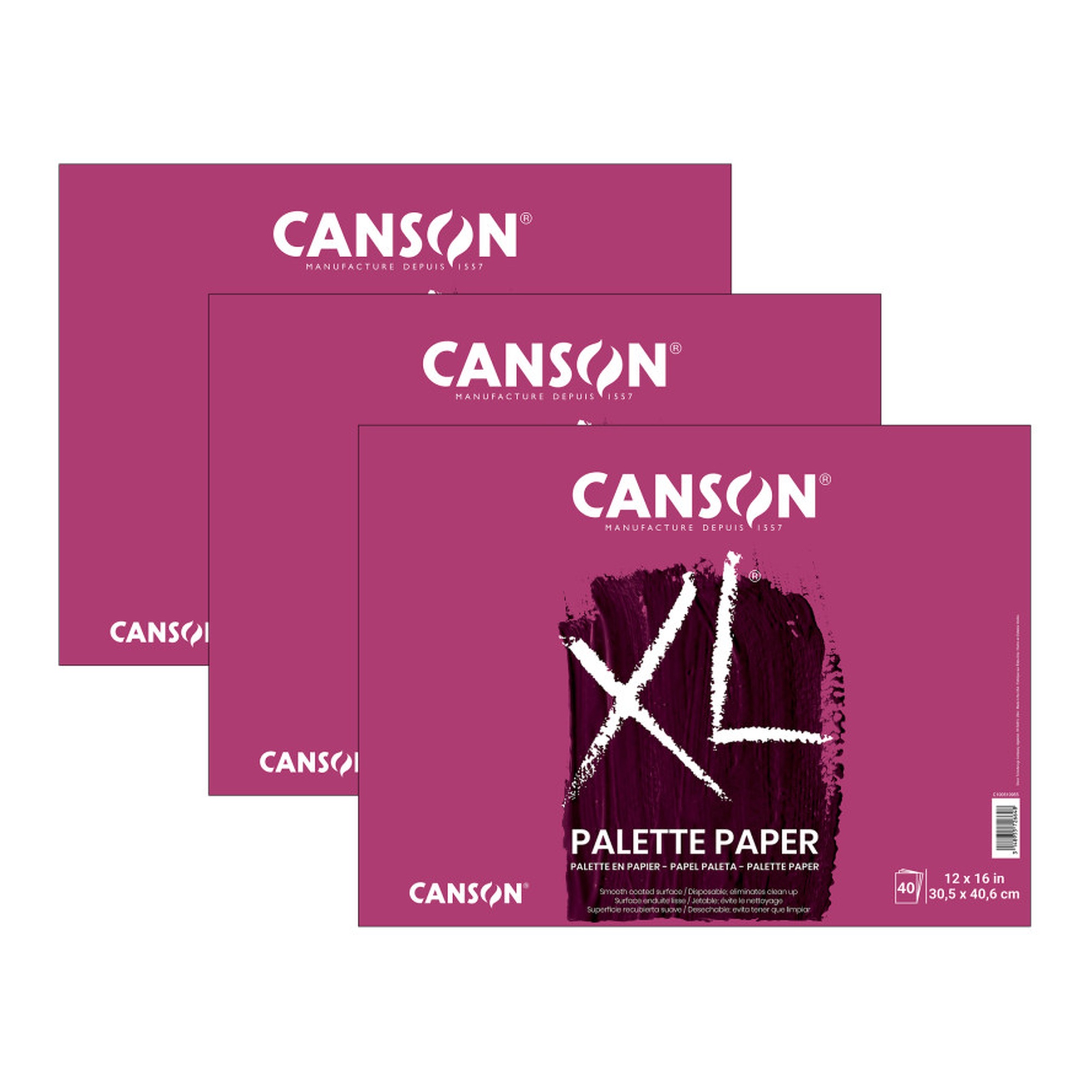 XL Palette Pad, 12 x 16 in., 40 Sheets, 3-Pack