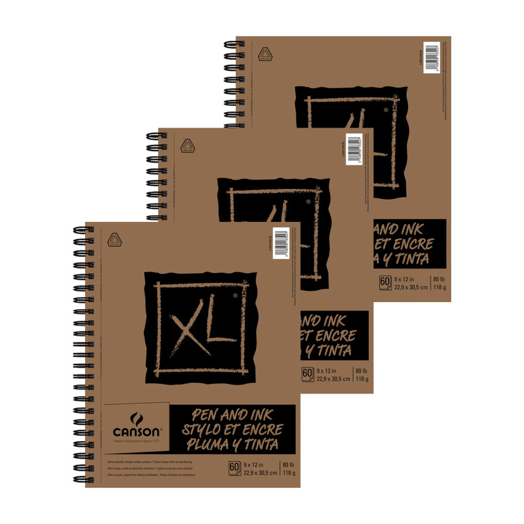Pen & Ink Paper Pad, 9 x 12 in., 60 Sheets, 3-Pack