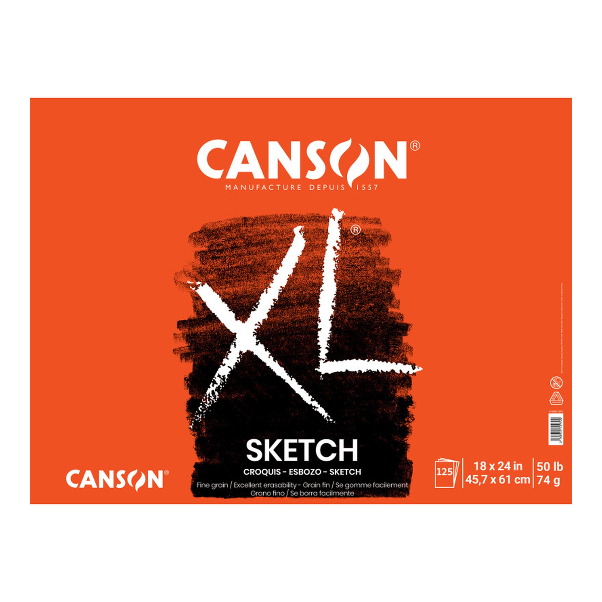 XL Series 18 x 24 White Sketch Pad, 25 Sheets