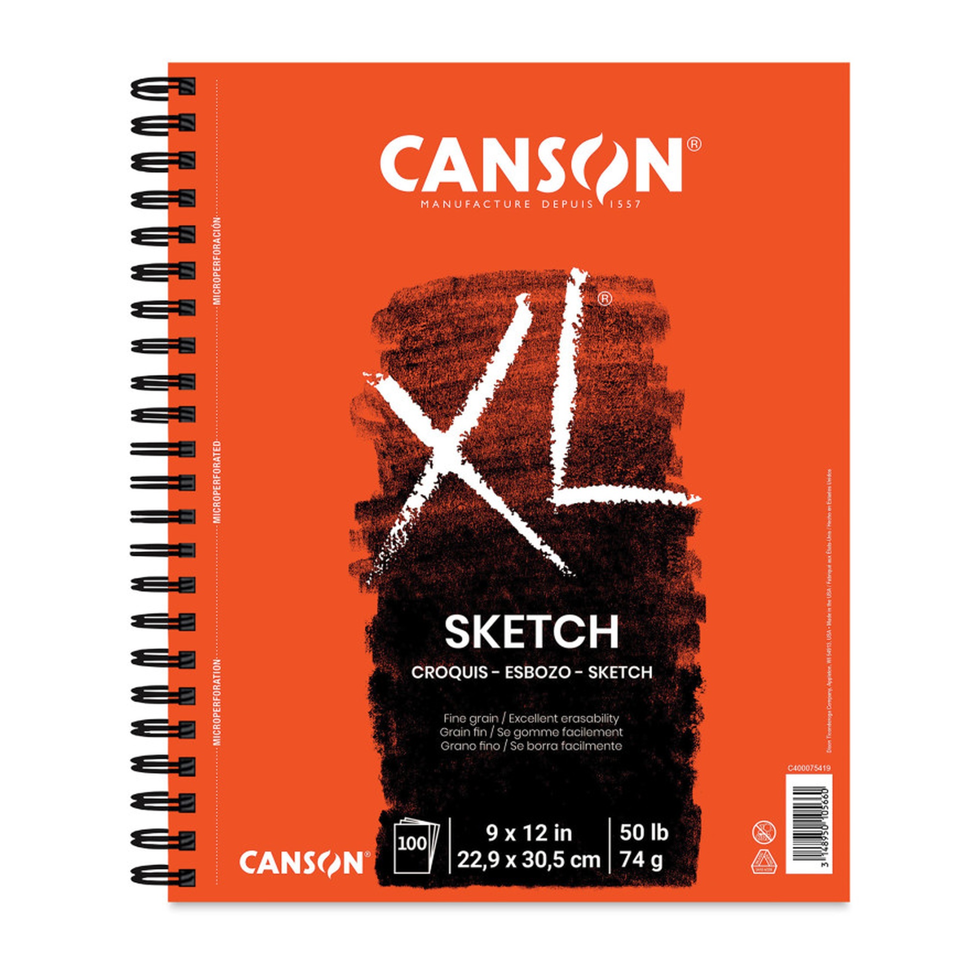 XL Side-Wire Sketch Pad, 9 x 12 in., 100 Sheets