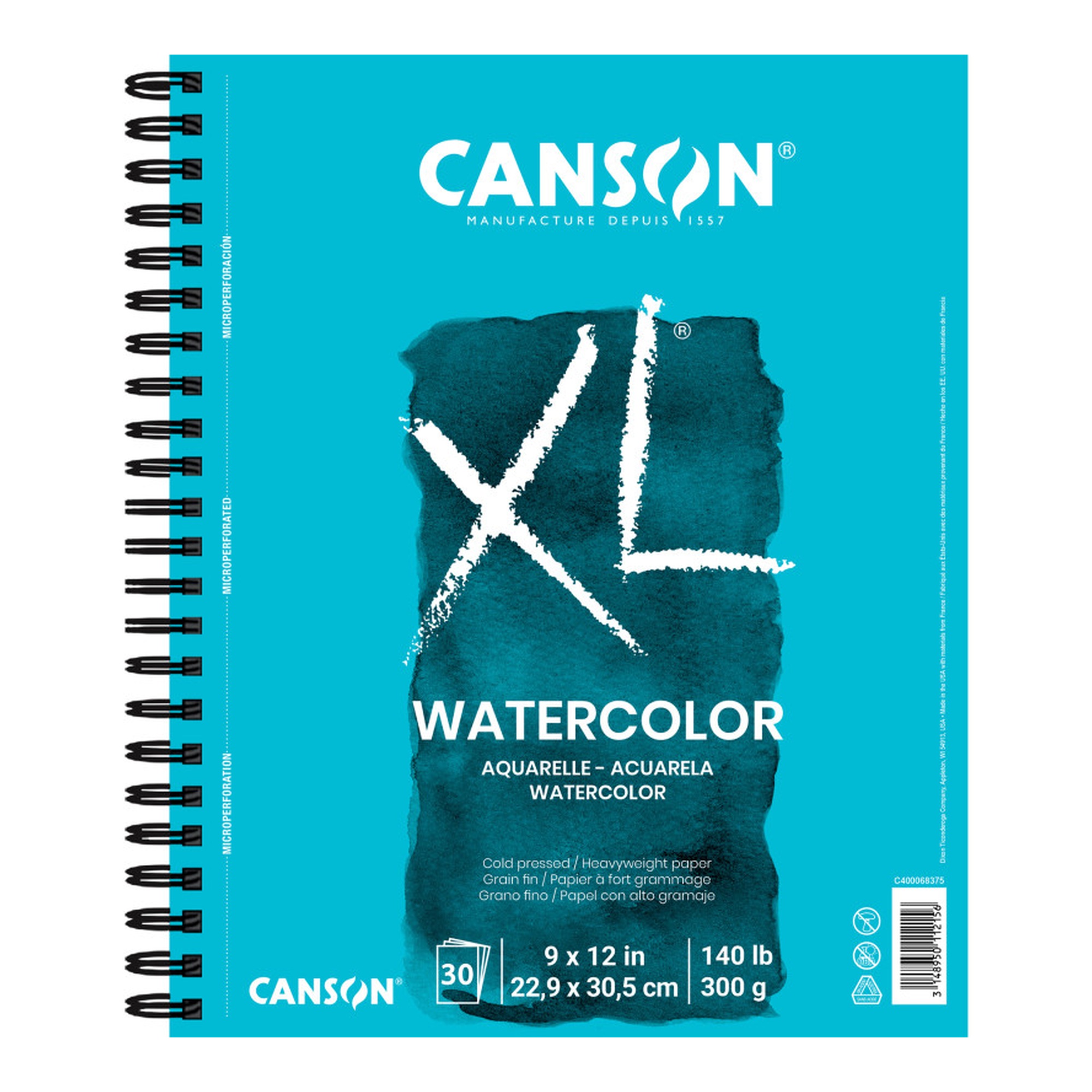 XL Watercolor Pad, 9 x 12 in., White, 30 Sheets
