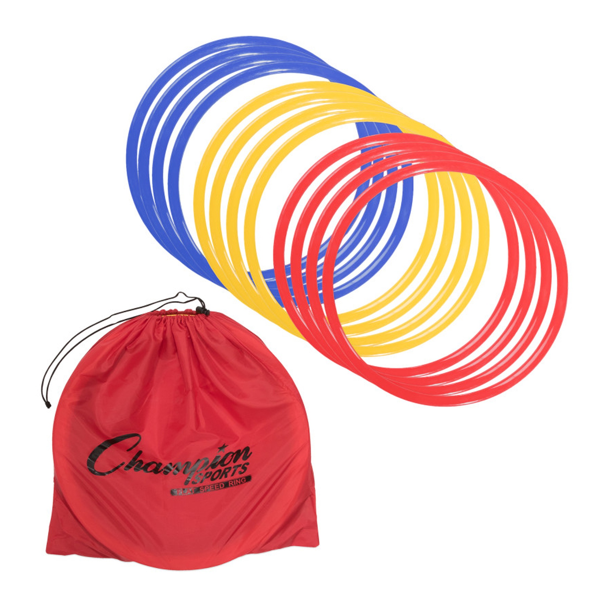 18-Inch Speed Ring Set, Red, Yellow and Blue, 12-Pack