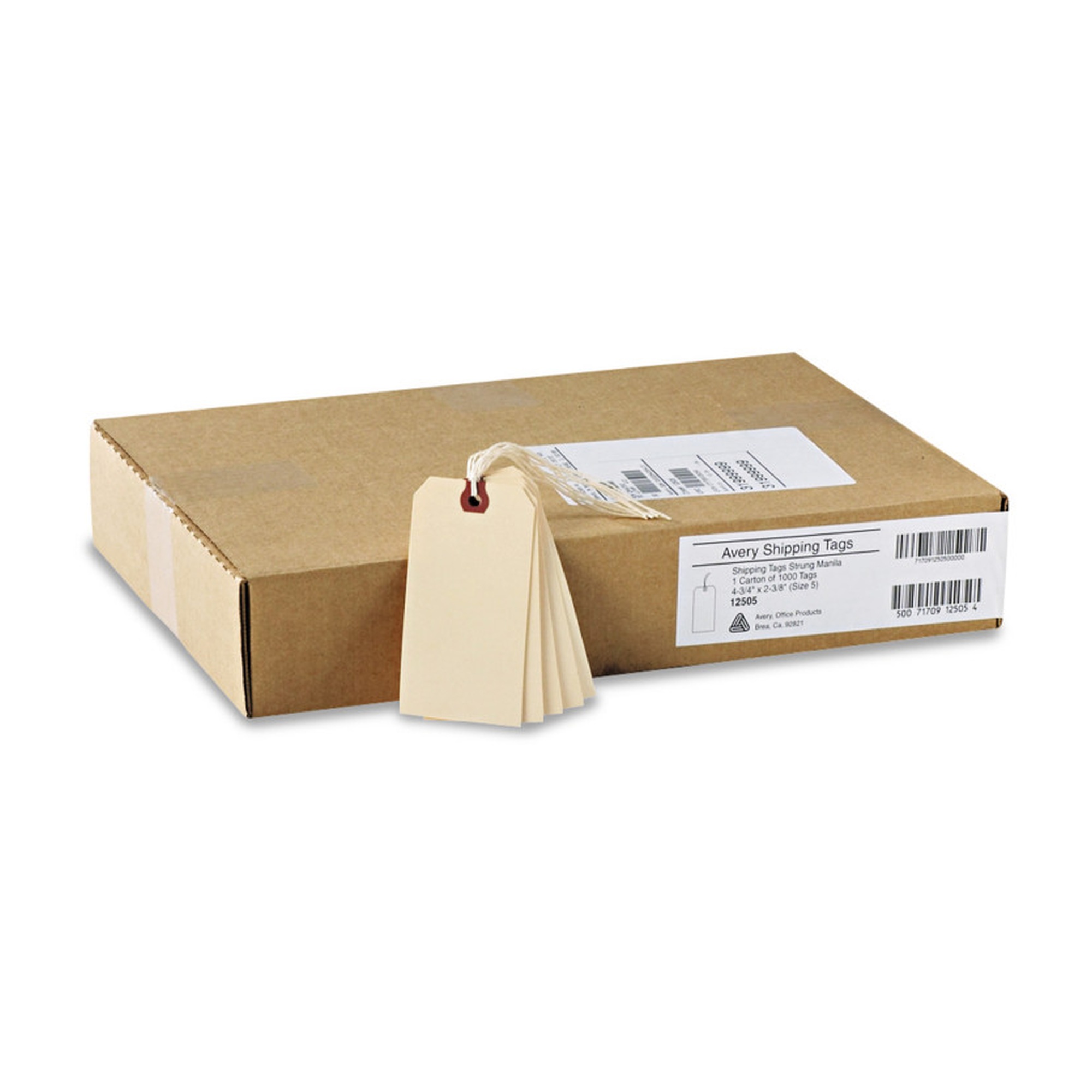 Manila String Tags, 4-3/4 x 2-3/8 Inches, 1,000 Pack