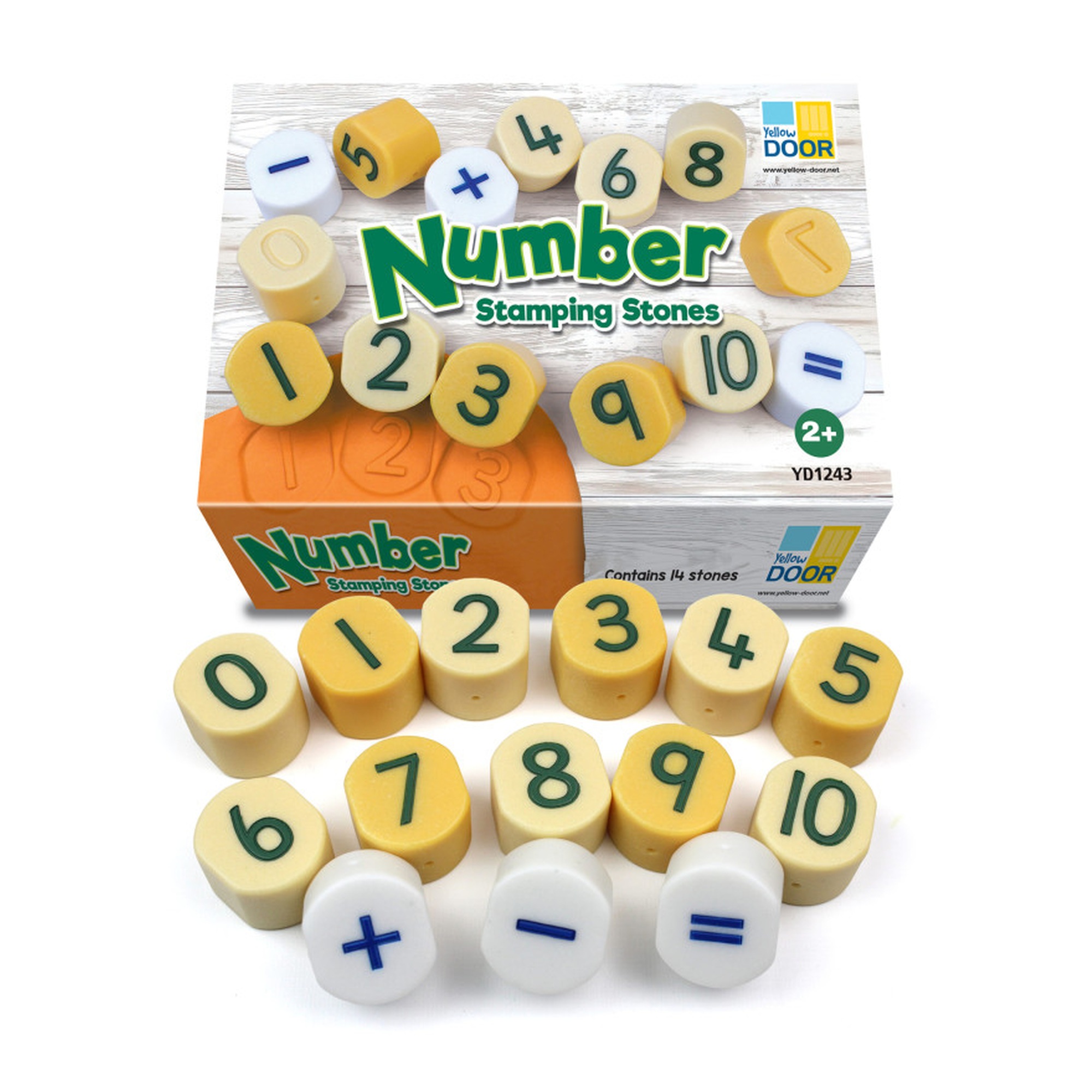 Number and Math Symbol Stamping Stones, 14-Piece Set