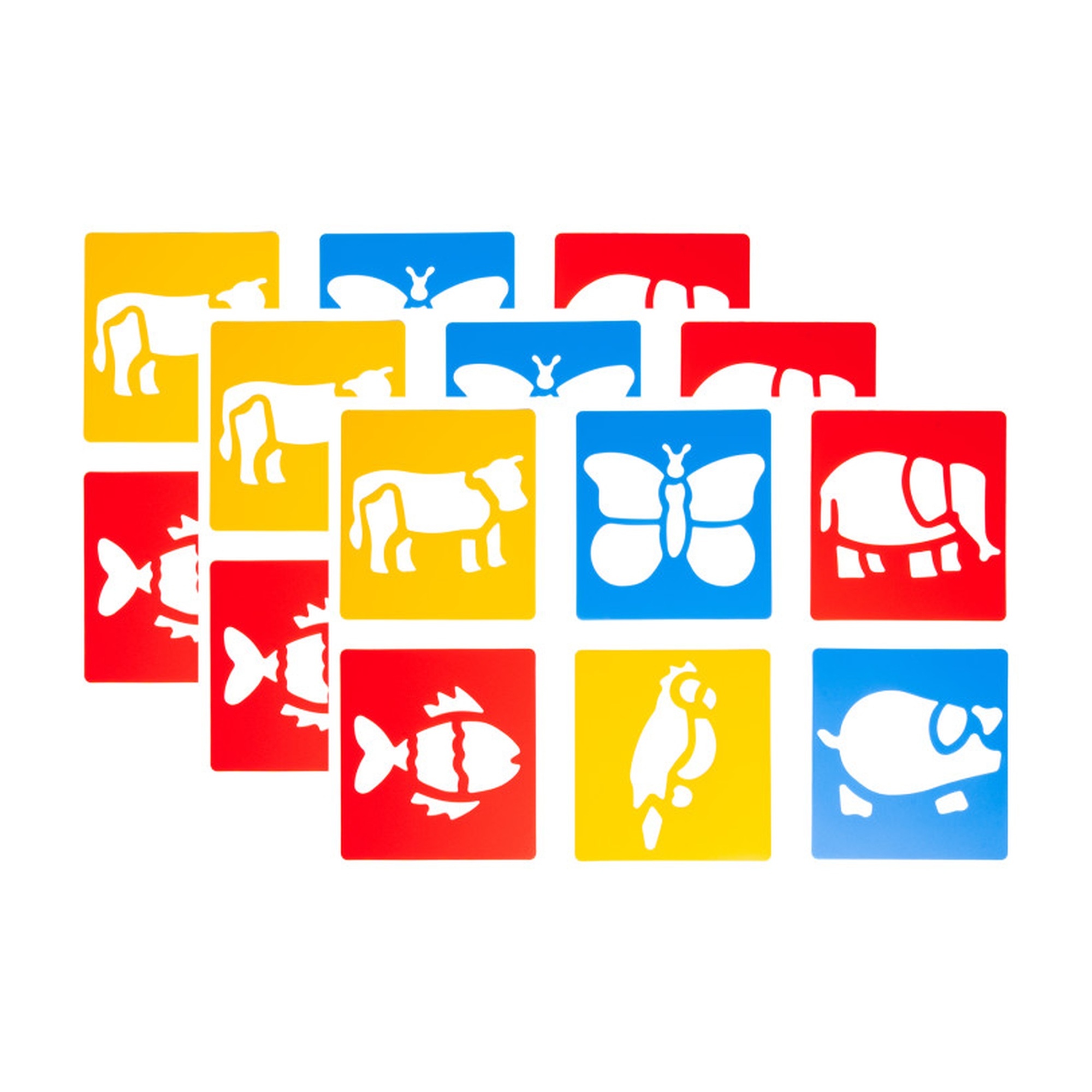 Plastic Animal Stencil Sets, 18 Count