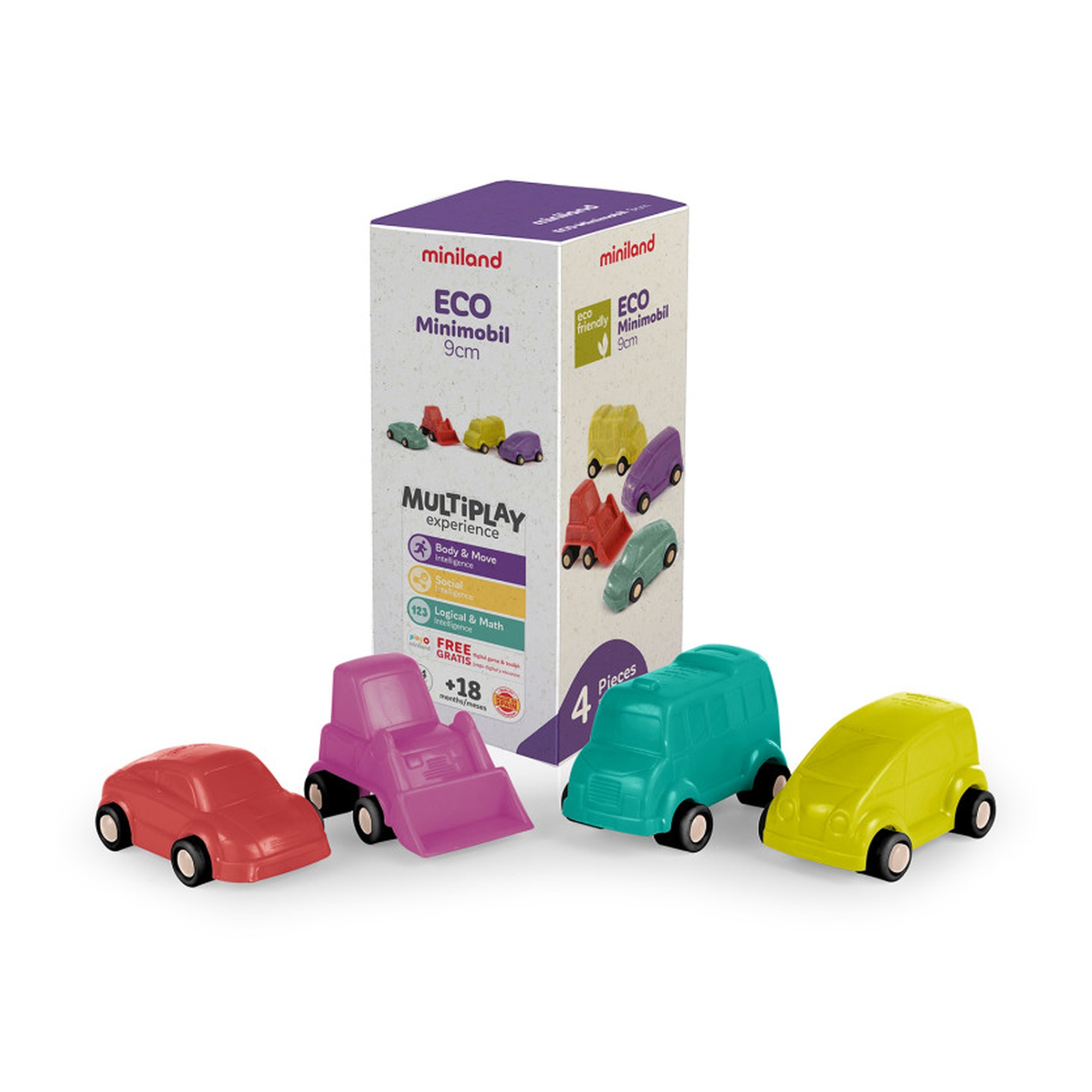 Eco Minimobil Vehicle Set, 4 Pieces