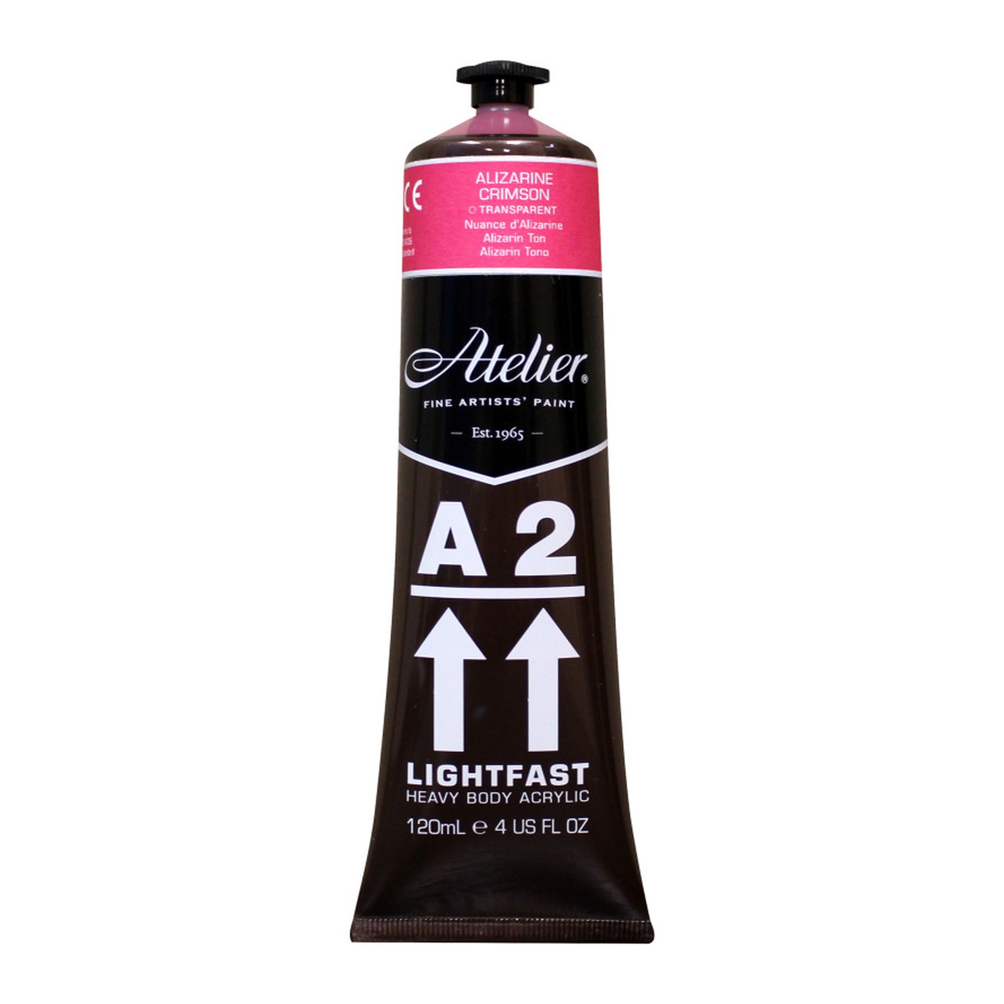 A2 Heavy Body Lightfast Artist Acrylic Paint, 4 oz., Alizarine Crimson Hue