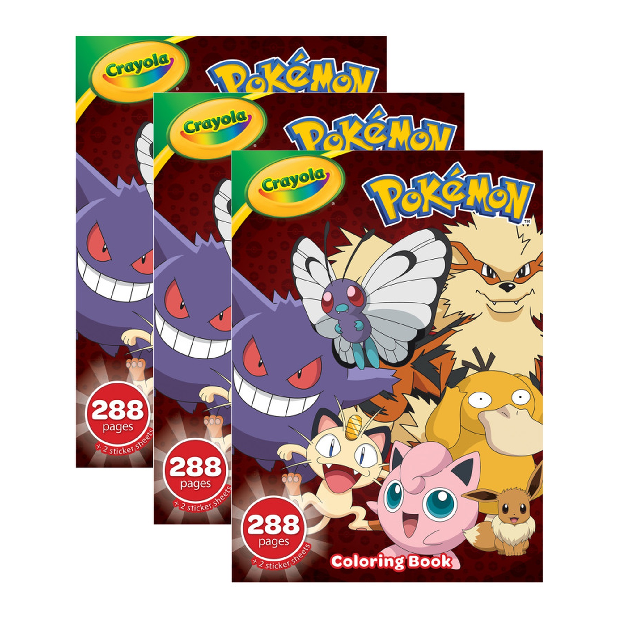 Pokémon Coloring Books with Sticker Sheets, Pack of 3