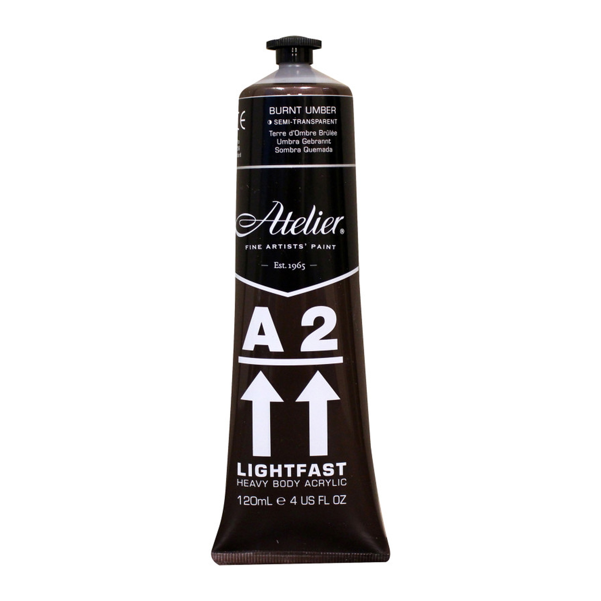 Heavy Body Lightfast Acrylic Paint, Burnt Umber, 4 oz.
