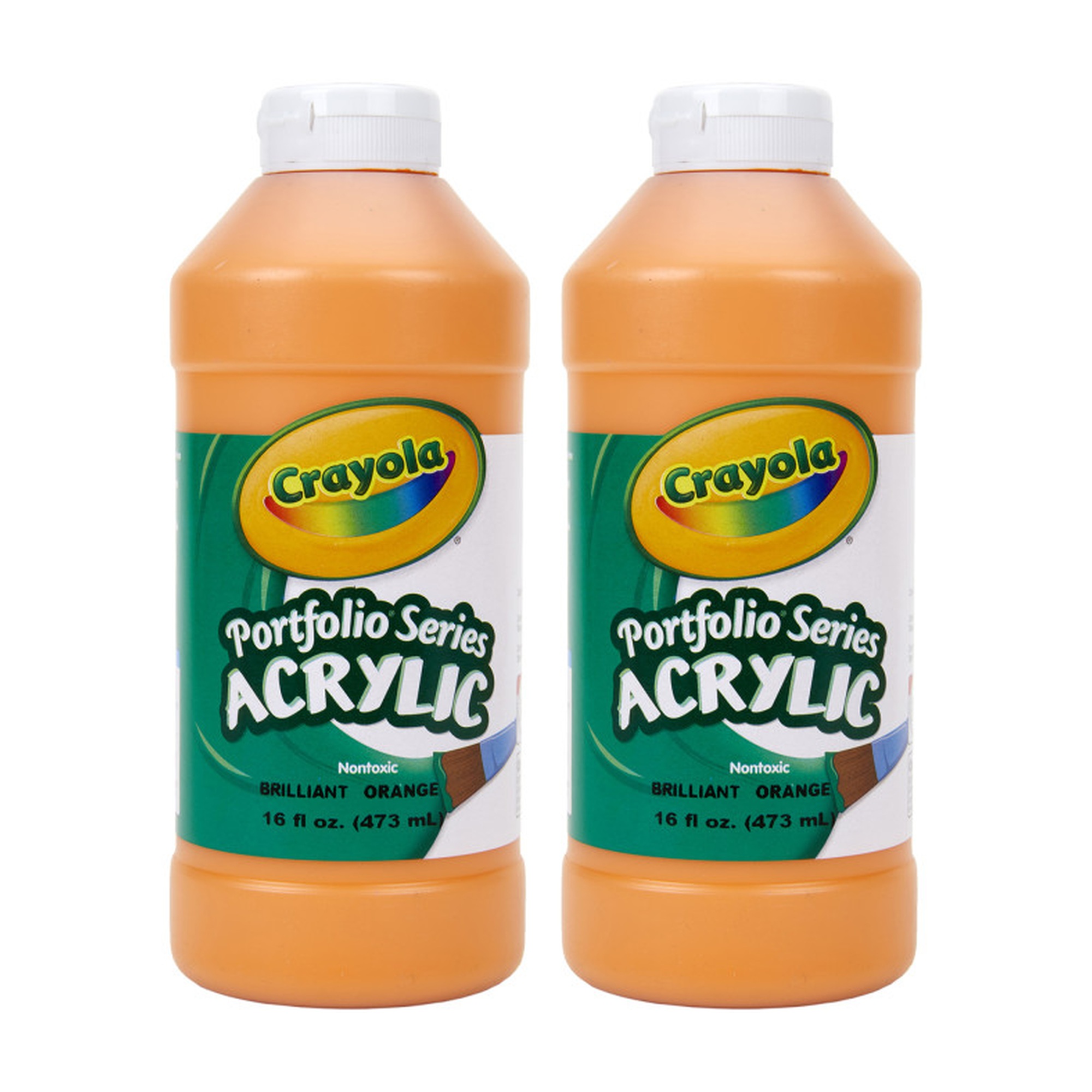 Portfolio Series Brilliant Orange Acrylic Paint, 16 oz. Bottles, Pack of 2