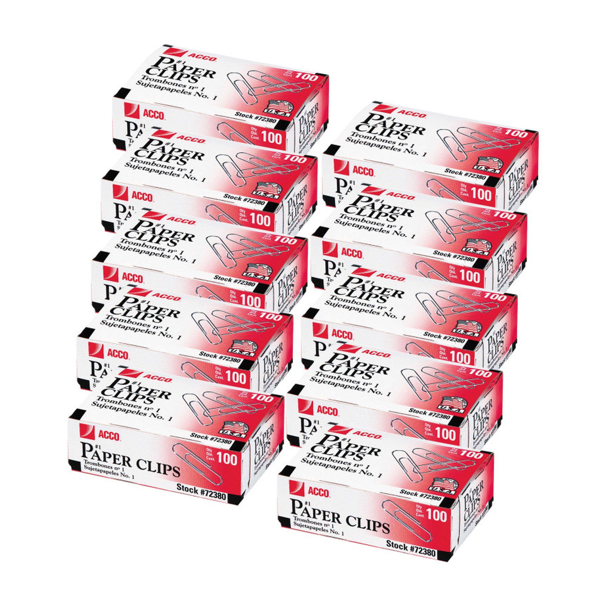 No. 1 Silver Paper Clips, 1,000 Count