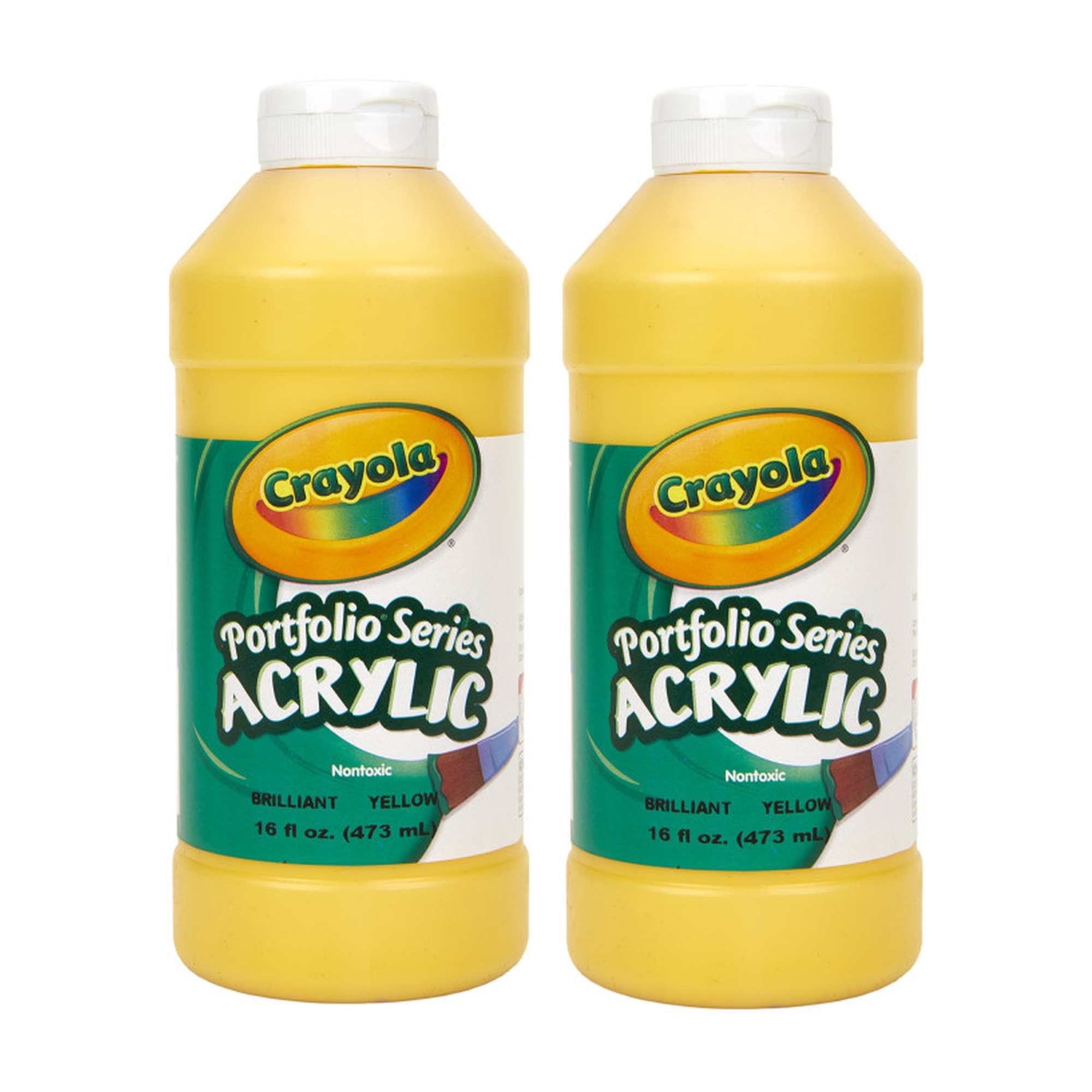 Portfolio Series Brilliant Yellow Acrylic Paint, 16 oz., 2-Pack