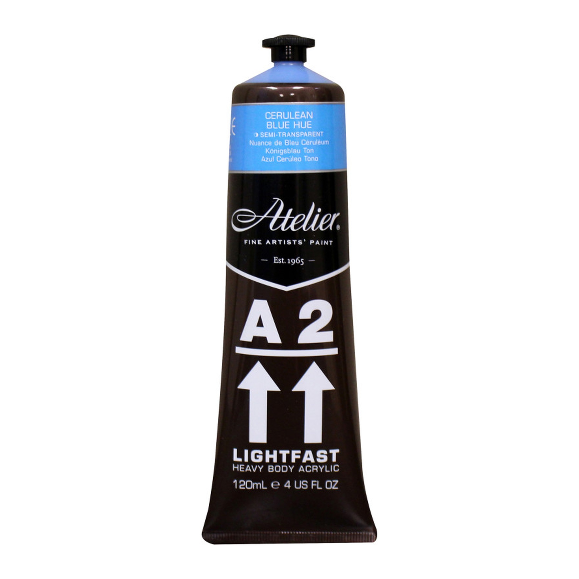 A2 Heavy Body Lightfast Artist Acrylic Paint, Cerulean Blue Hue, 4 oz. Tube