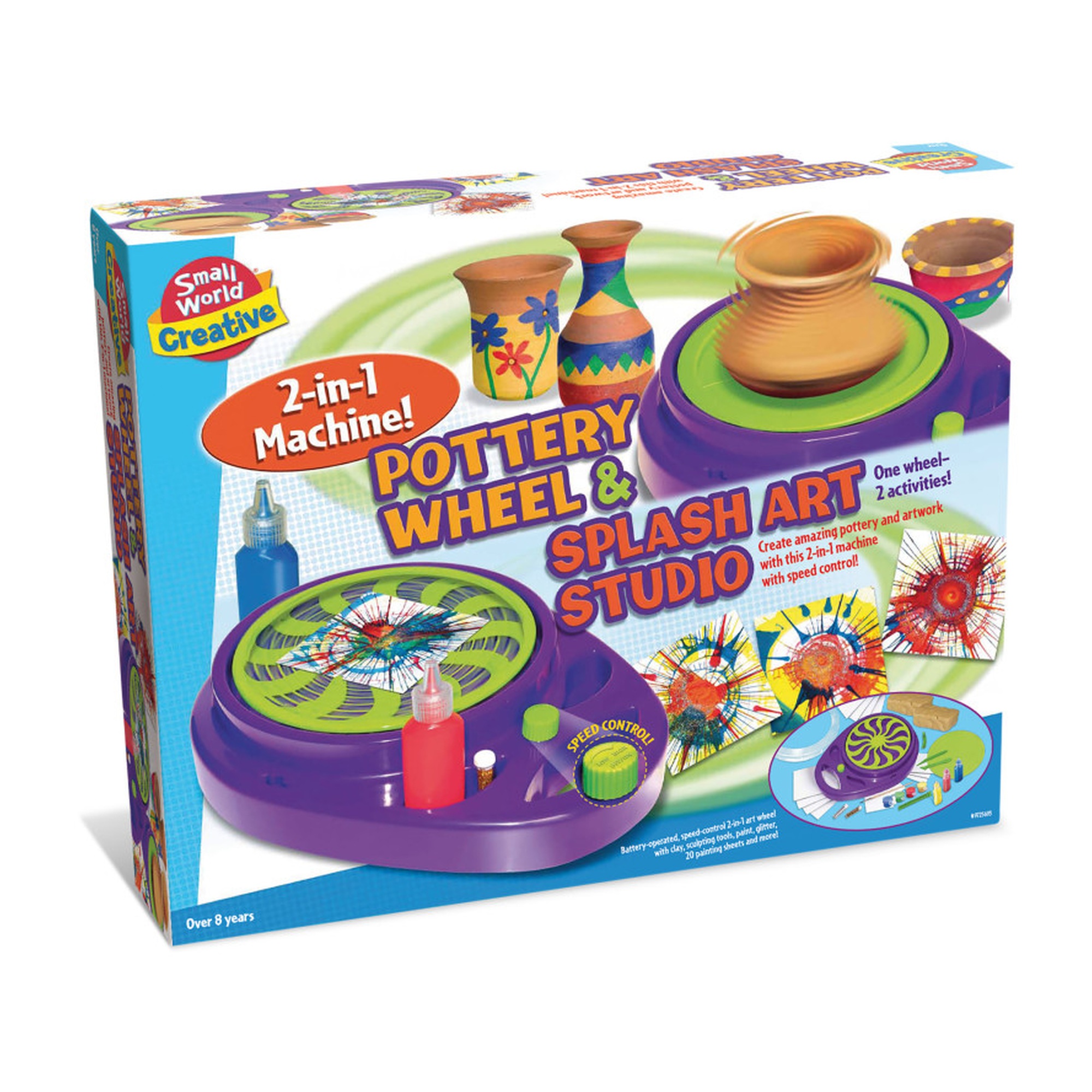 2-in-1 Pottery Wheel and Splash Art Craft Set