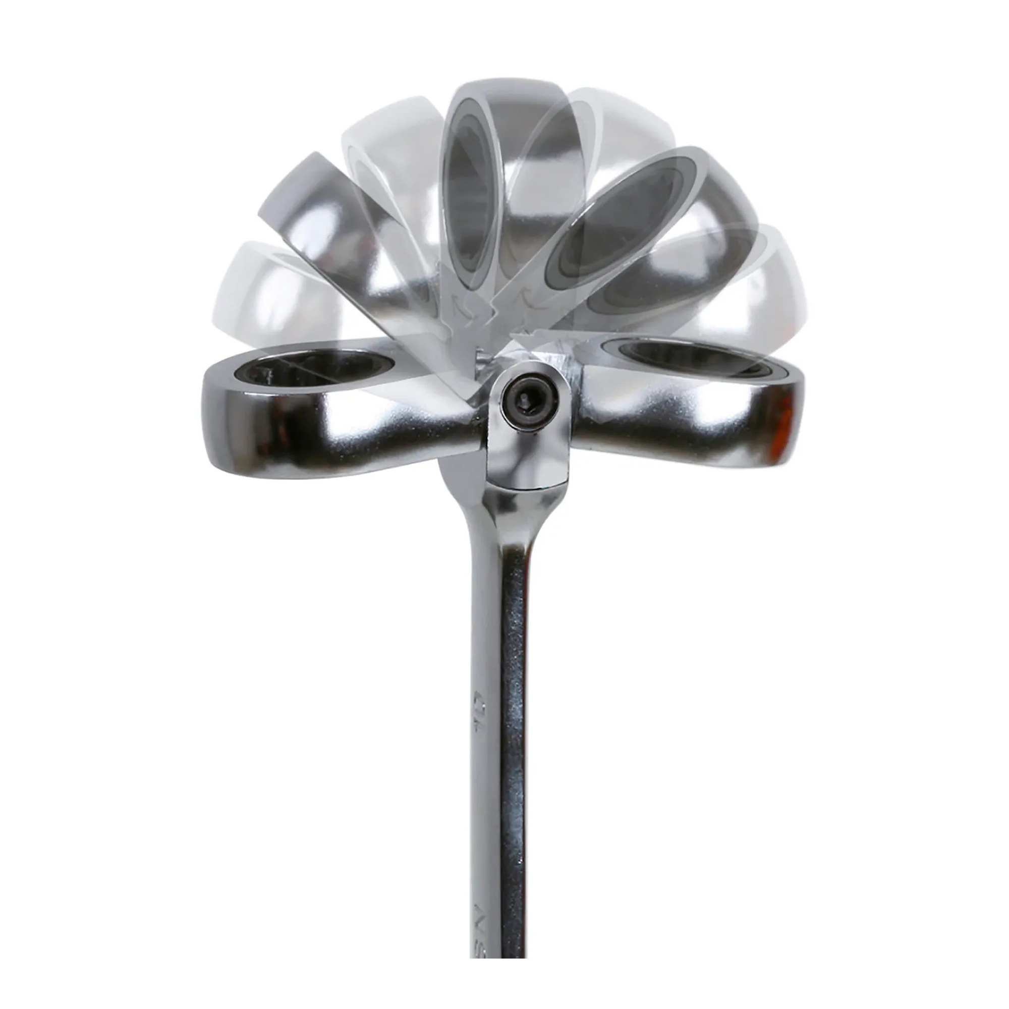 Silver 24 mm 12-point flex-head ratcheting combination wrench