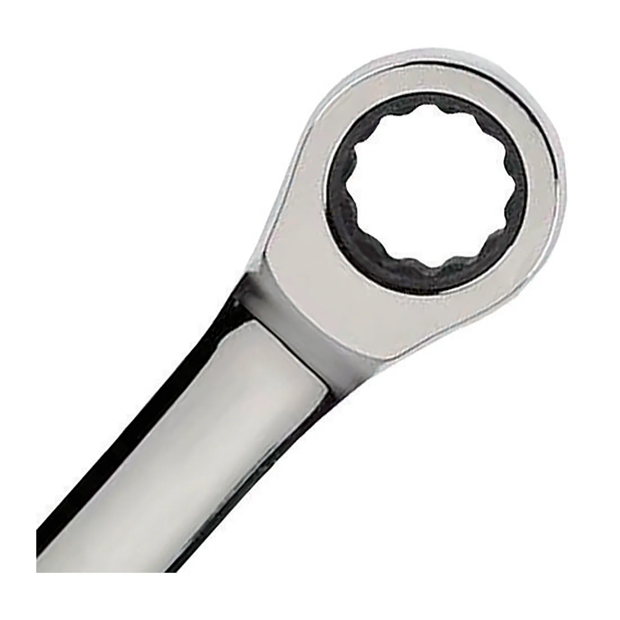 25 mm 12-point combination ratcheting wrench with chrome finish