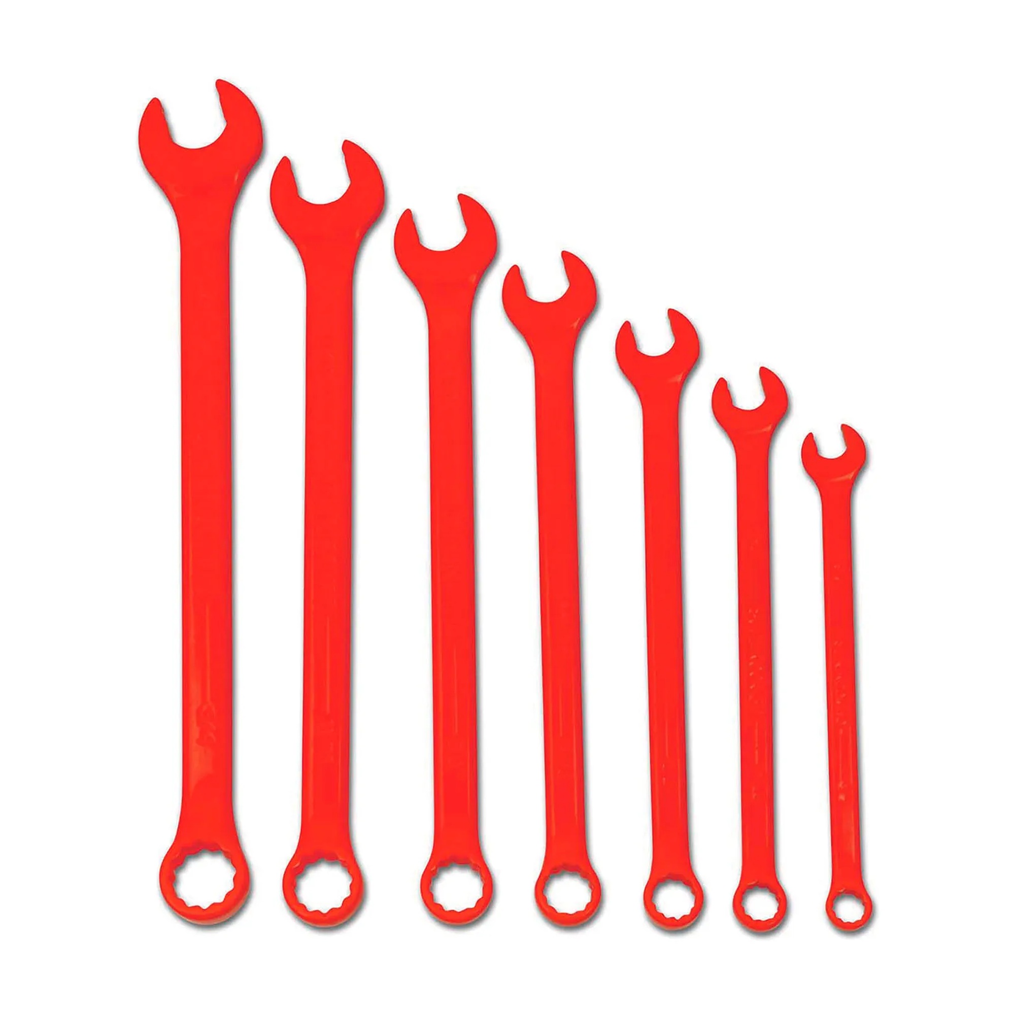 7-Piece 12-Point Combination Ratcheting Wrench Set, Red
