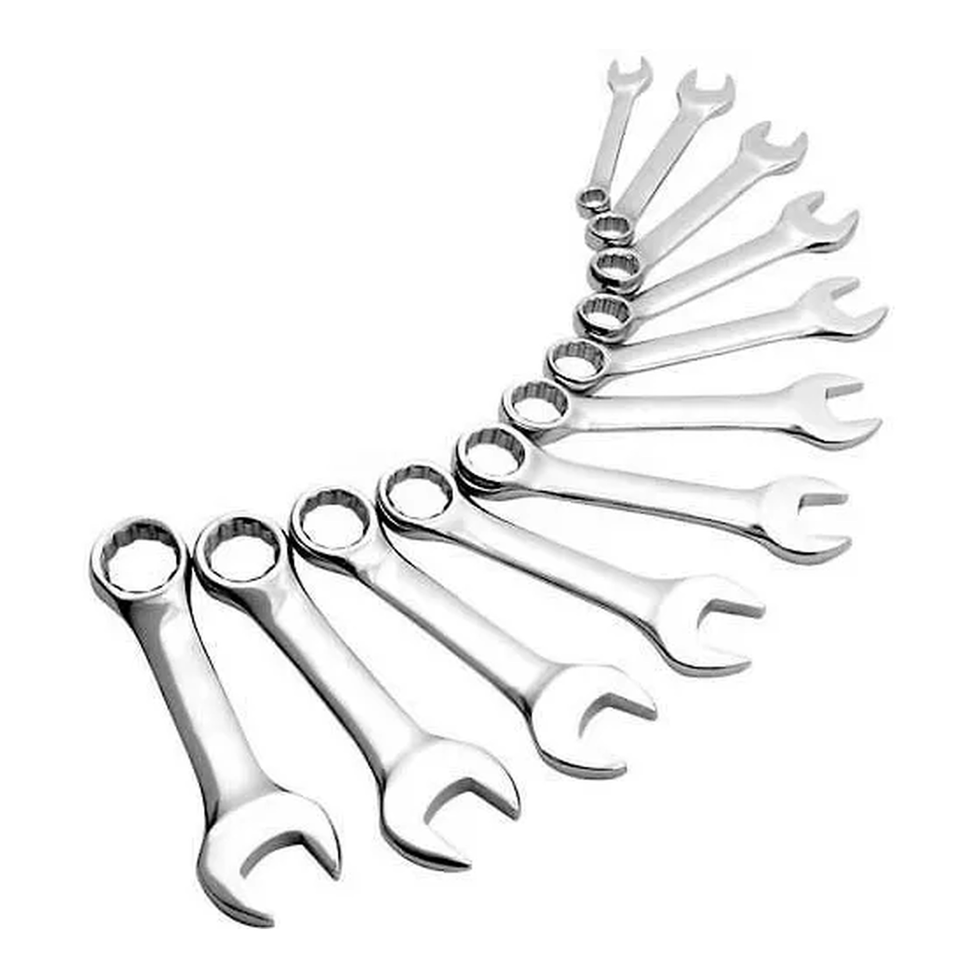 SAE Stubby Combination Wrench Set with Canvas Pouch