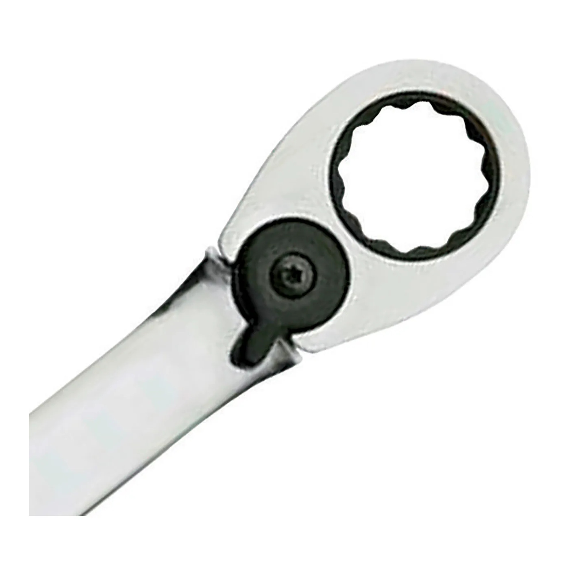 18 mm 12-point reversible ratcheting combination wrench with chrome finish