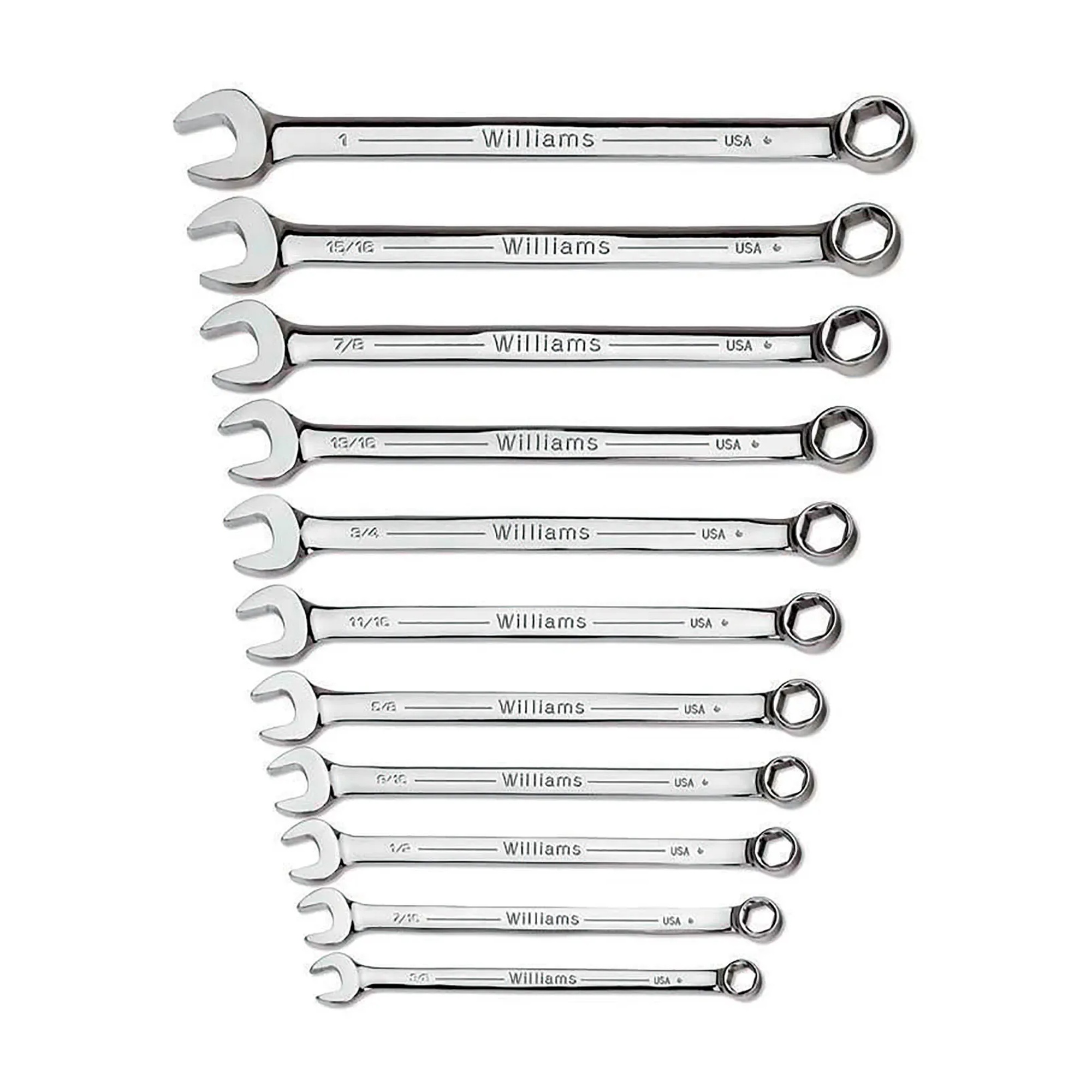 11-Piece 3/8 in. to 1 in. 6-Point Combination Wrench Set
