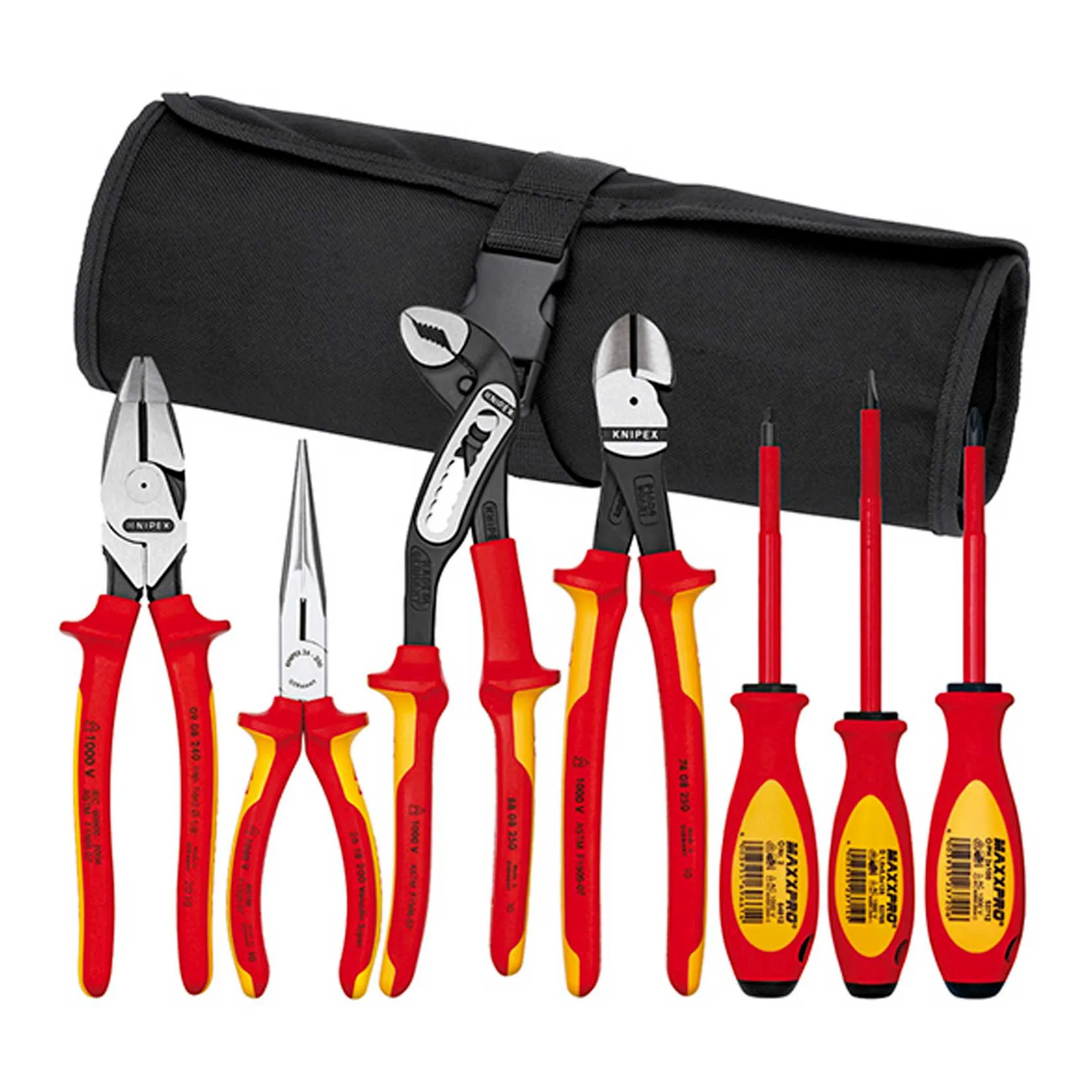 Insulated Pliers and Screwdriver Tool Set with Carrying Pouch