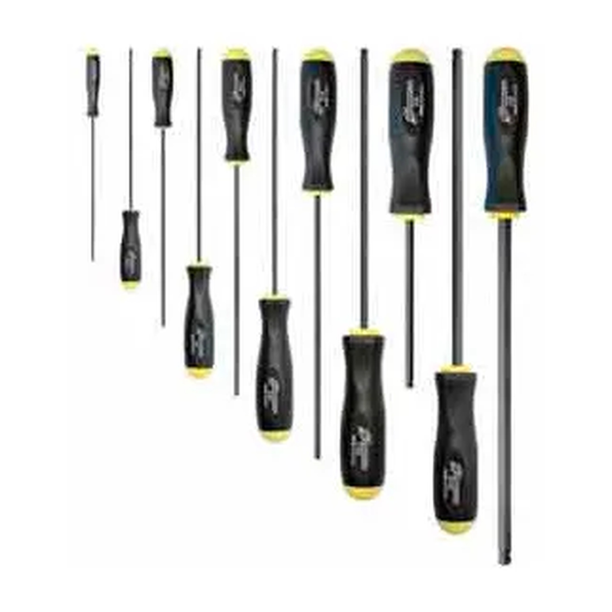 Long Ball-End Hex Screwdriver Set, 11 Pieces, 5/64 in. to 3/8 in.