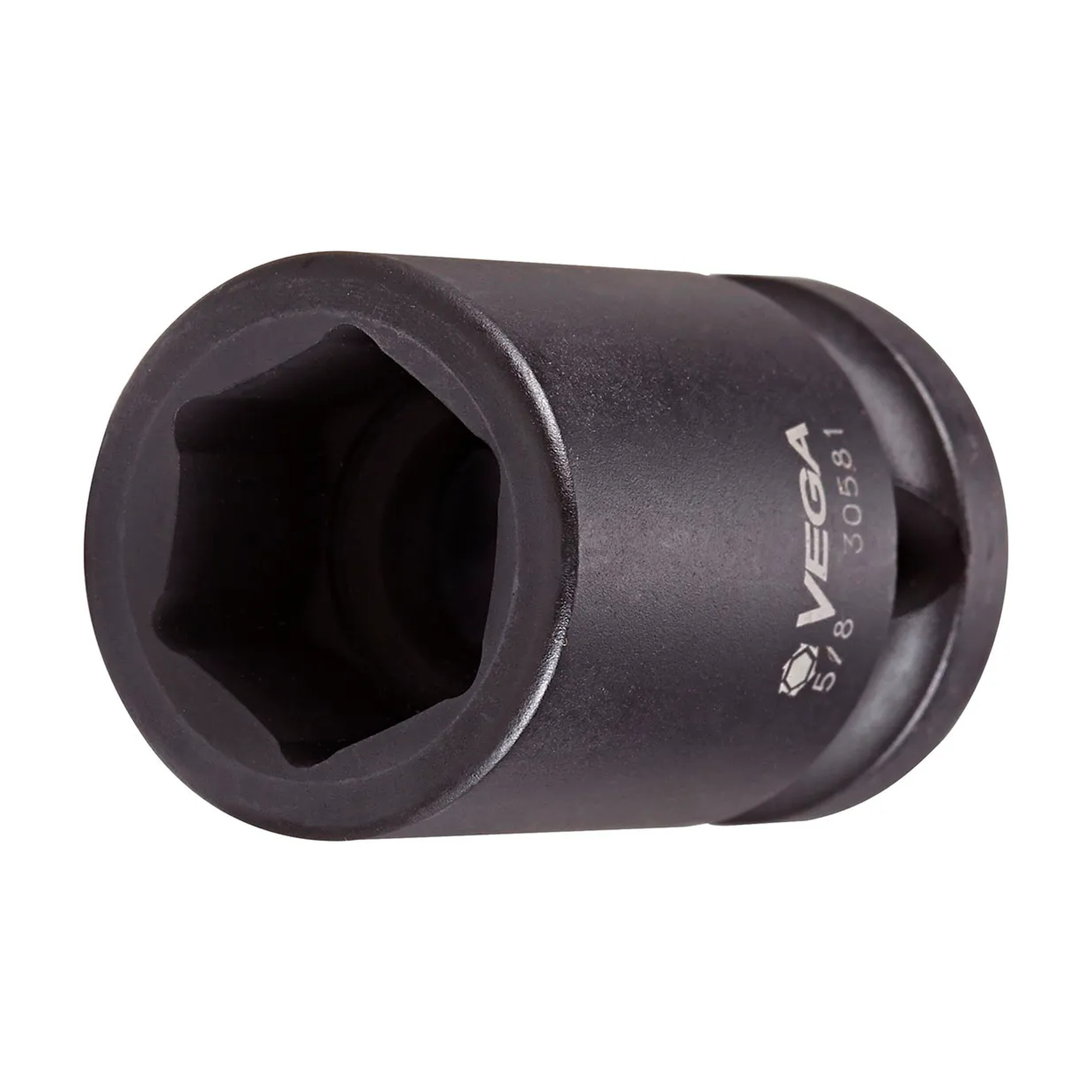 Black 21 mm 6-point standard-length impact socket with 1/2-inch square drive
