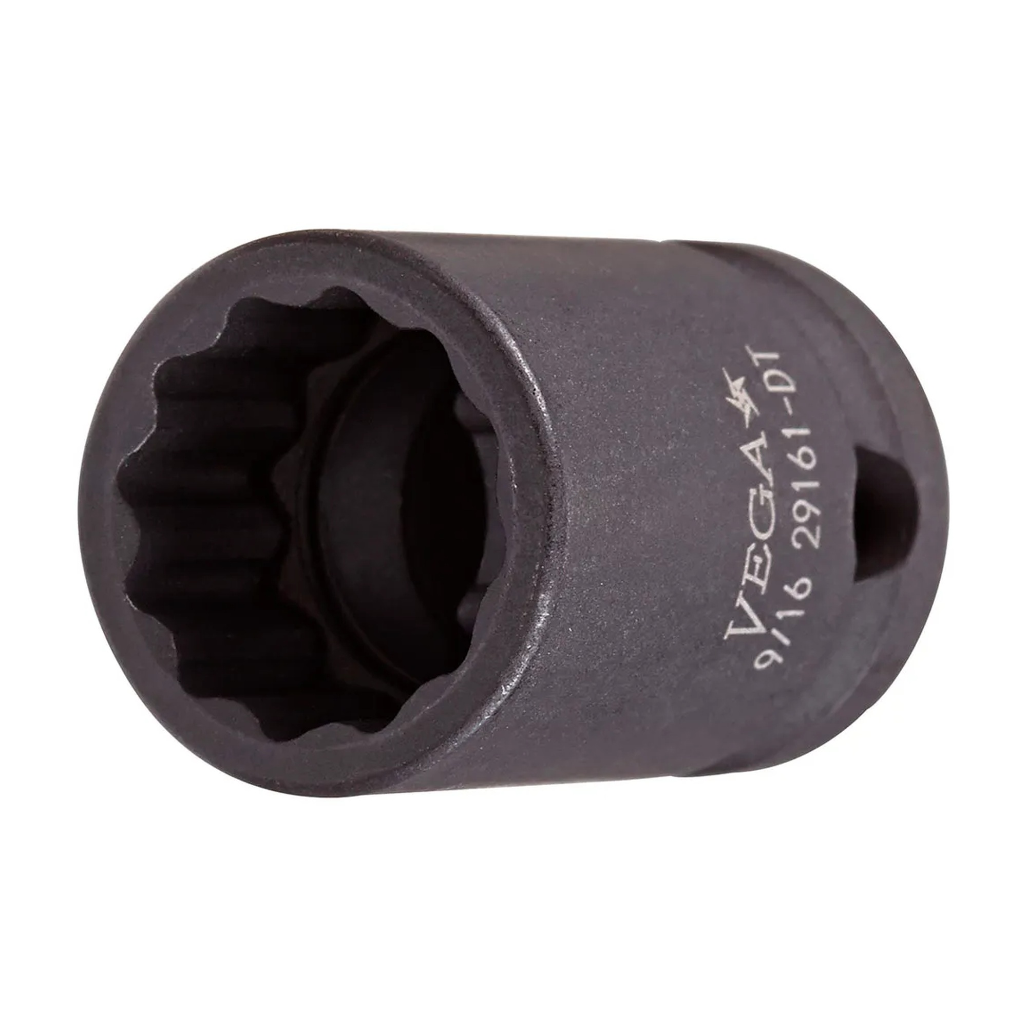 Black 3/8 in. drive 8 mm 12-point standard-length impact socket