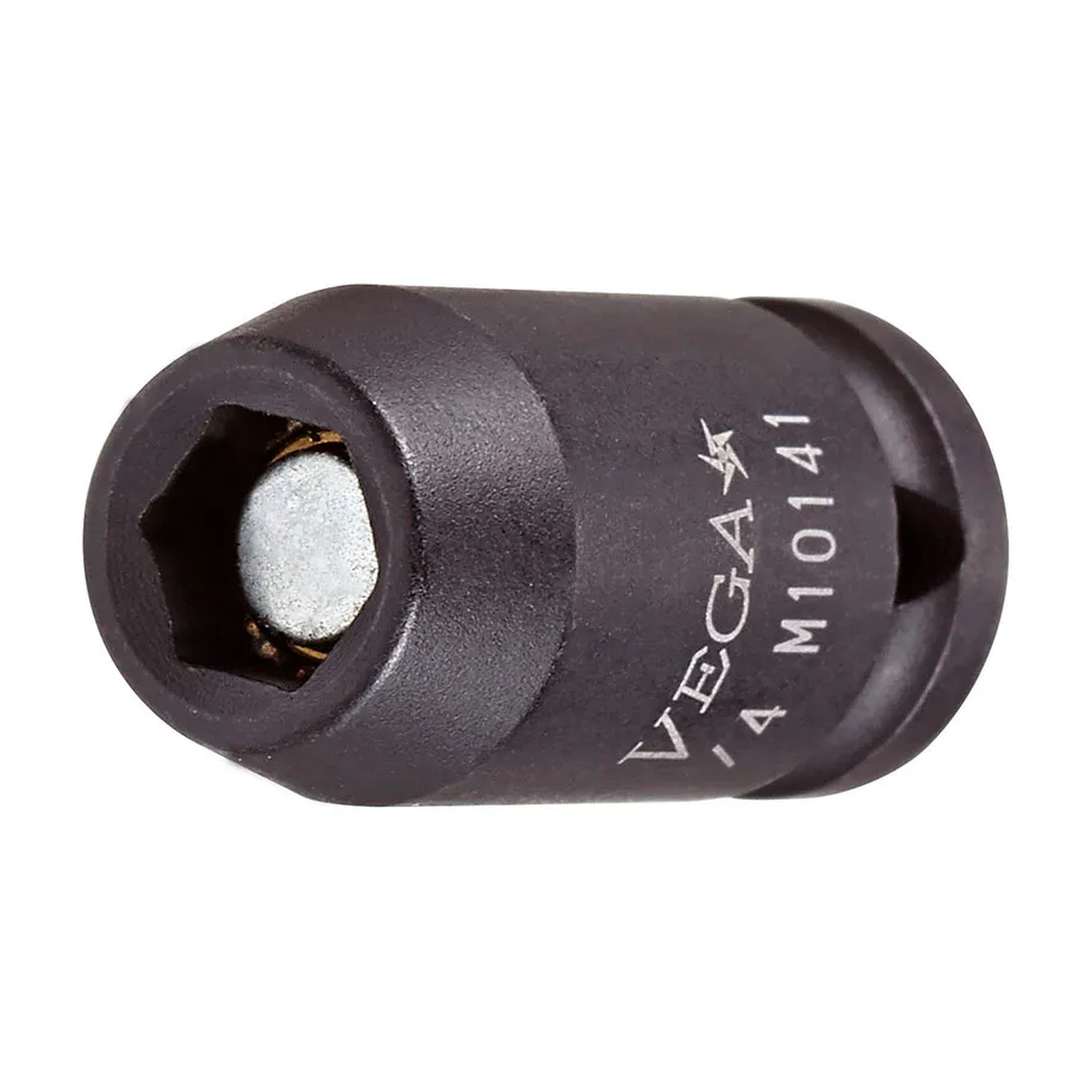 Black 1/4 in. square drive 7 mm 12-point magnetic impact socket