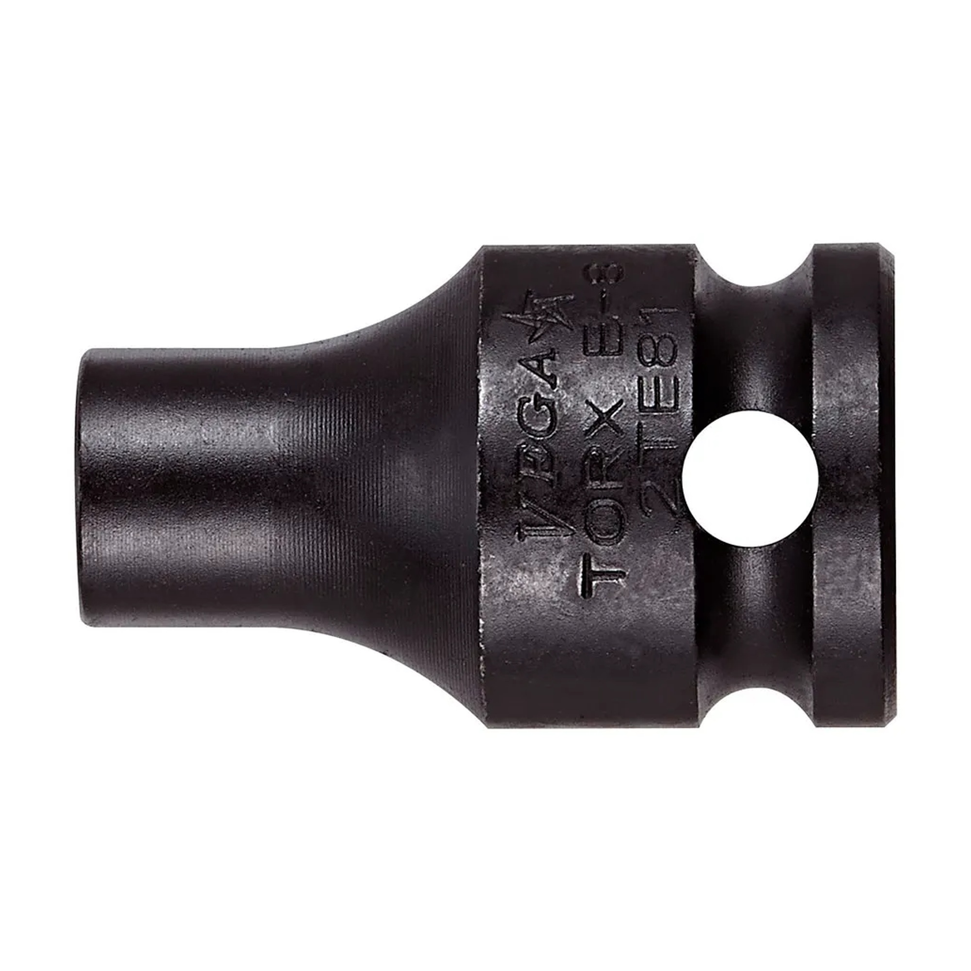 Black 3/8-inch square drive TORX E-12 standard-length impact socket