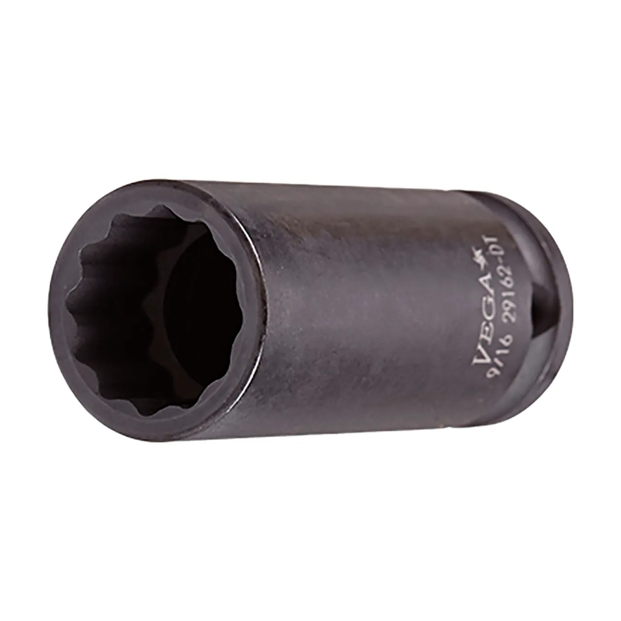 Black 3/8 in. drive 1/2 in. 12-point long thin-wall impact socket