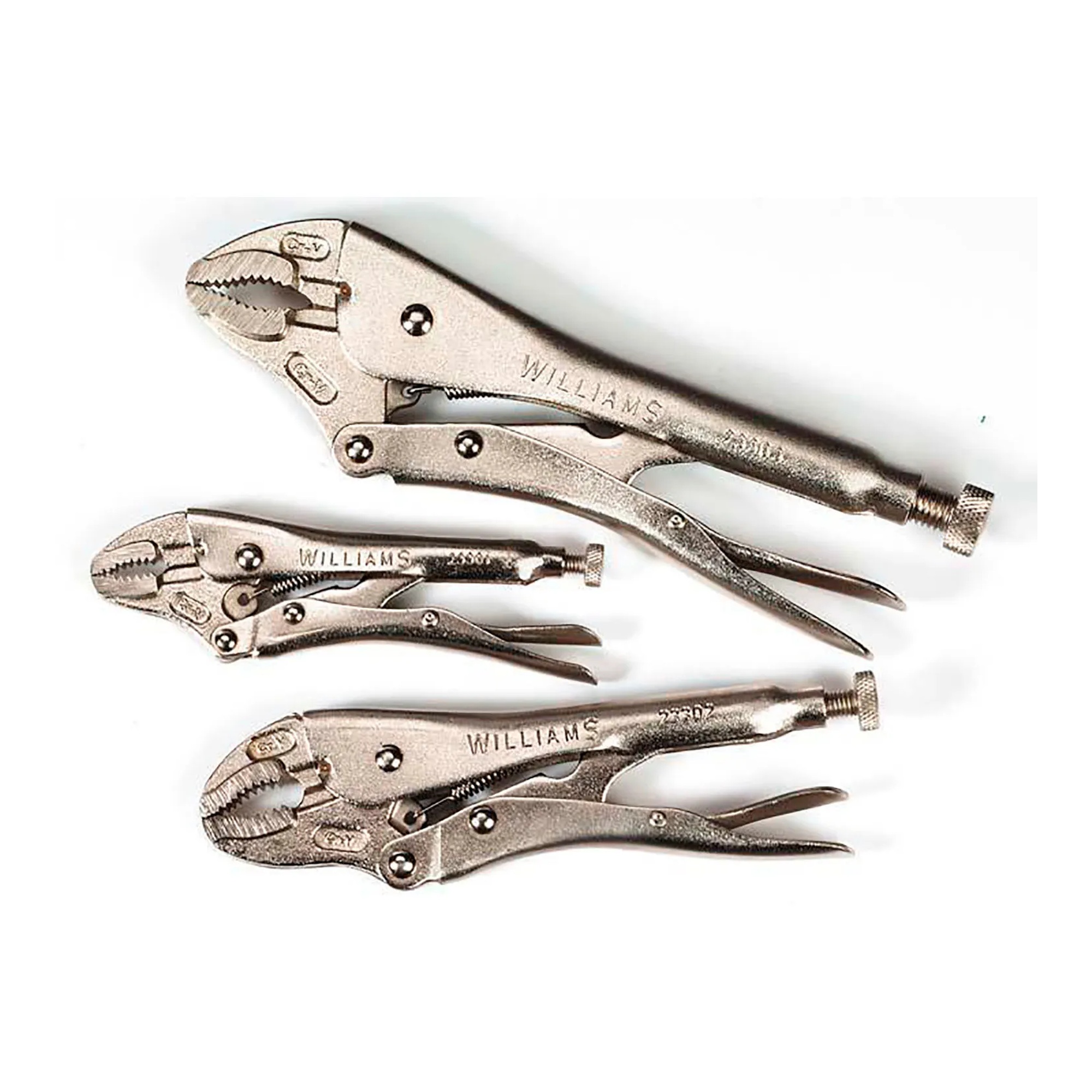 3-Piece Curved Jaw Locking Pliers Set with Cutters