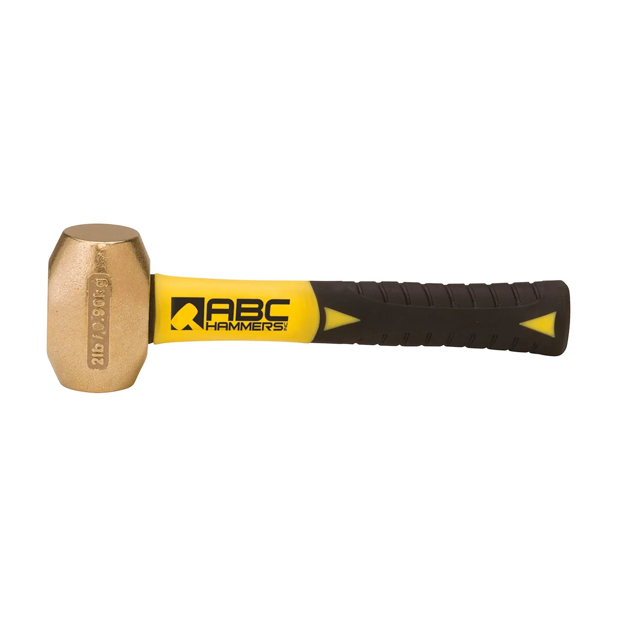 2 lb Non-Sparking Brass Hammer with 8 in Fiberglass Handle