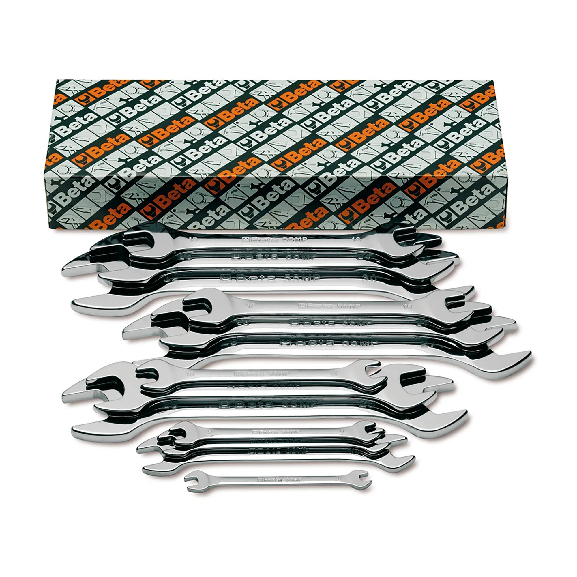Metric Double-End Open-End Wrench Set, 13 Pieces
