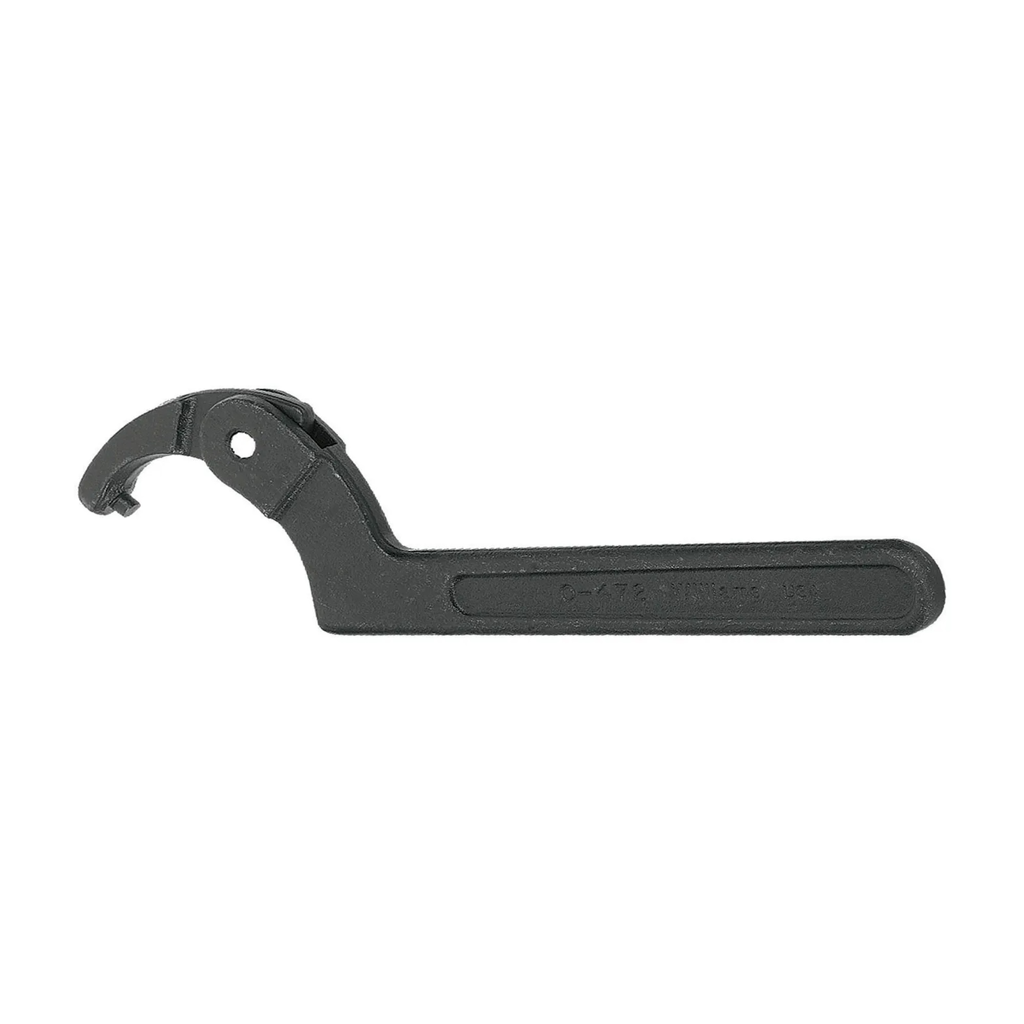 Black adjustable pin spanner with 1-1/4 in. to 3 in. opening range