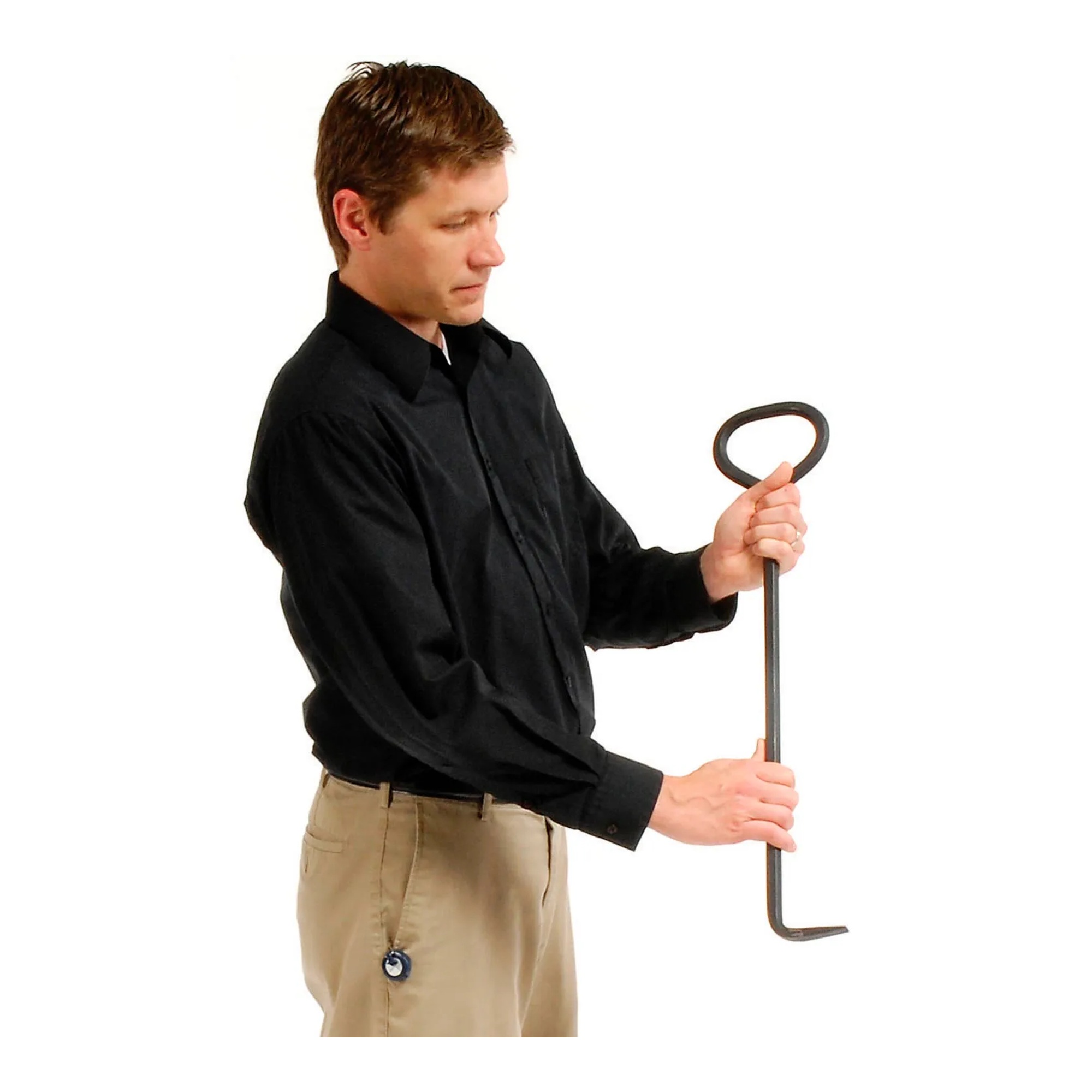 24-inch steel manhole cover bar with hardened diamond point