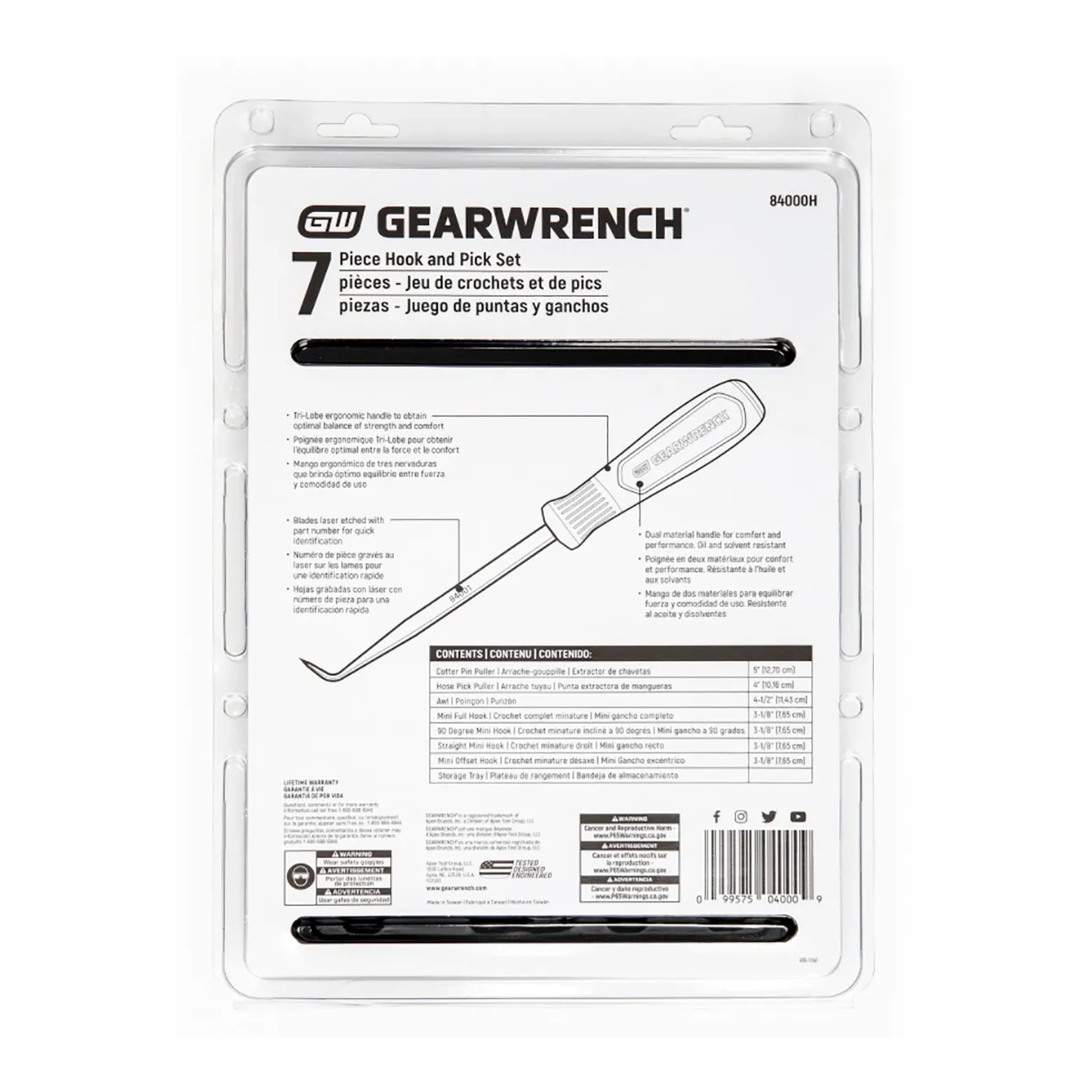 7-piece hook and pick set with dual-material handles