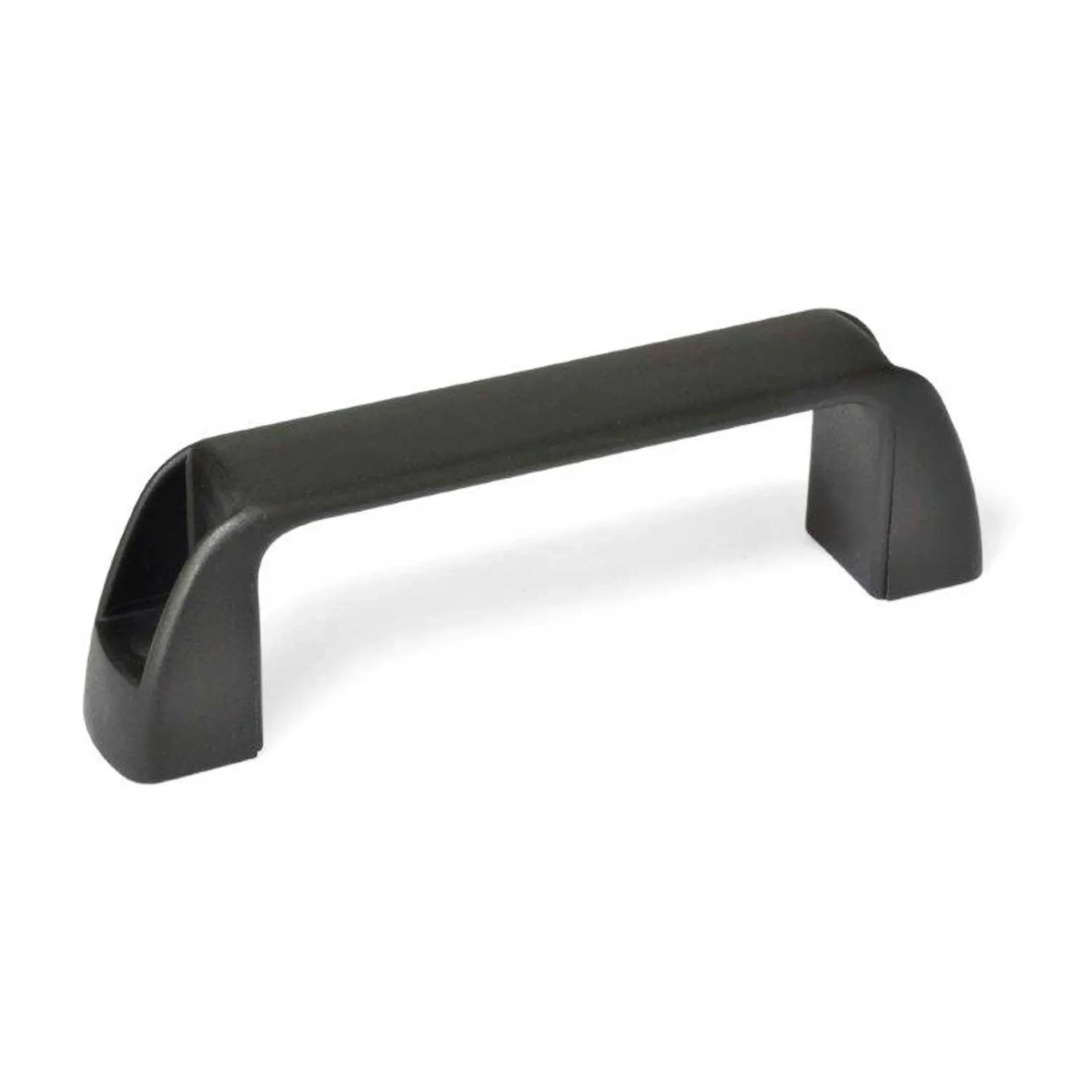 Black Nylon Plastic Cabinet U Handle with Tapped Inserts - 6 W x 1.61 in H x 6 D