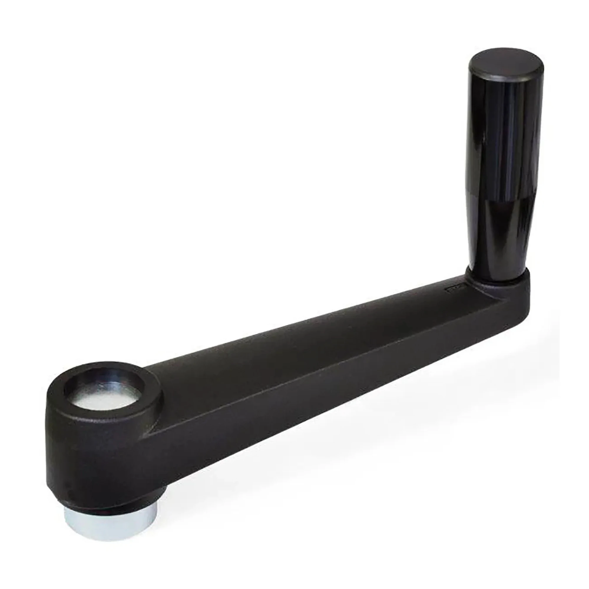 Black Crank Handle with Revolving Grip and 4 mm Pilot Hole