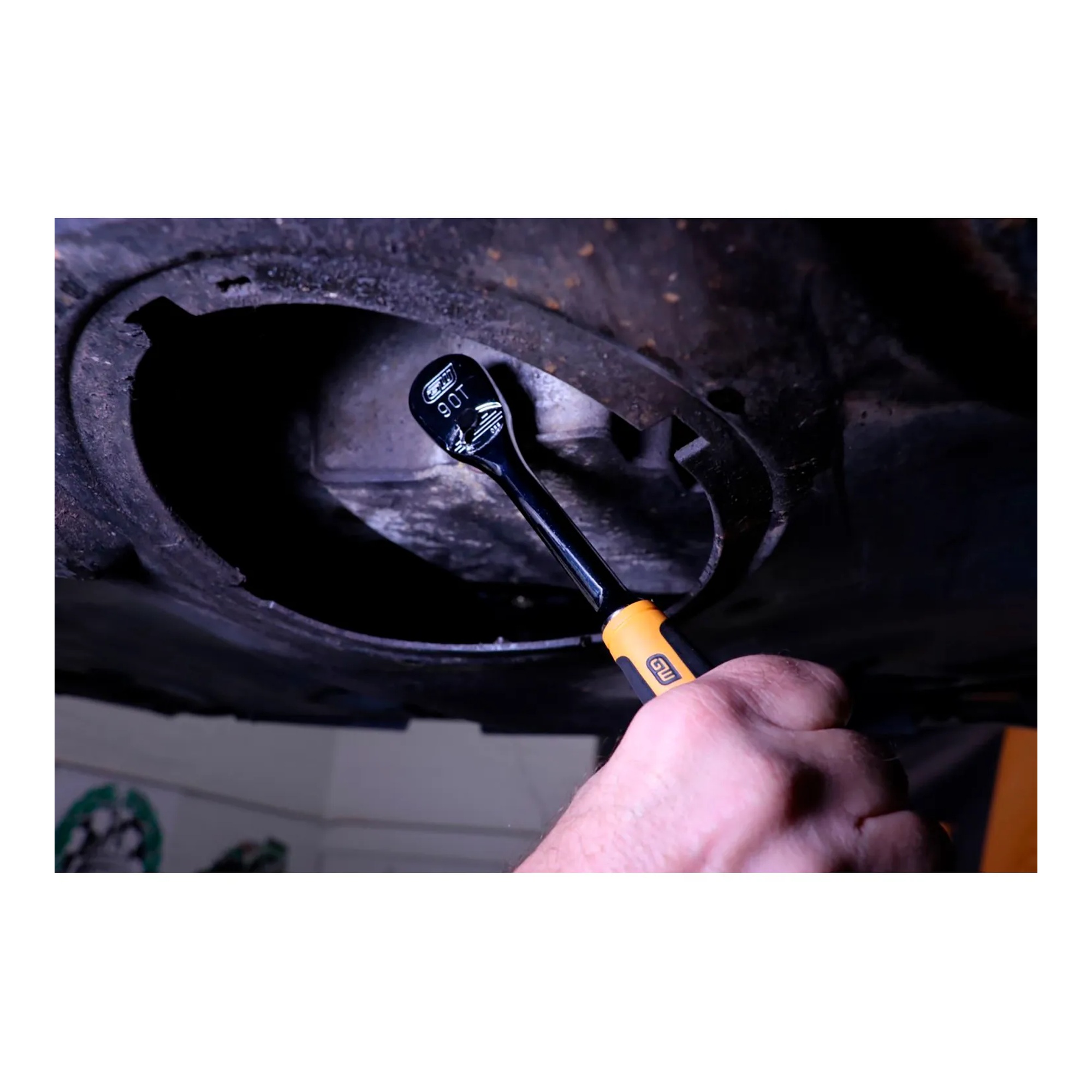 90-tooth teardrop ratchet with 3/8-inch drive tang