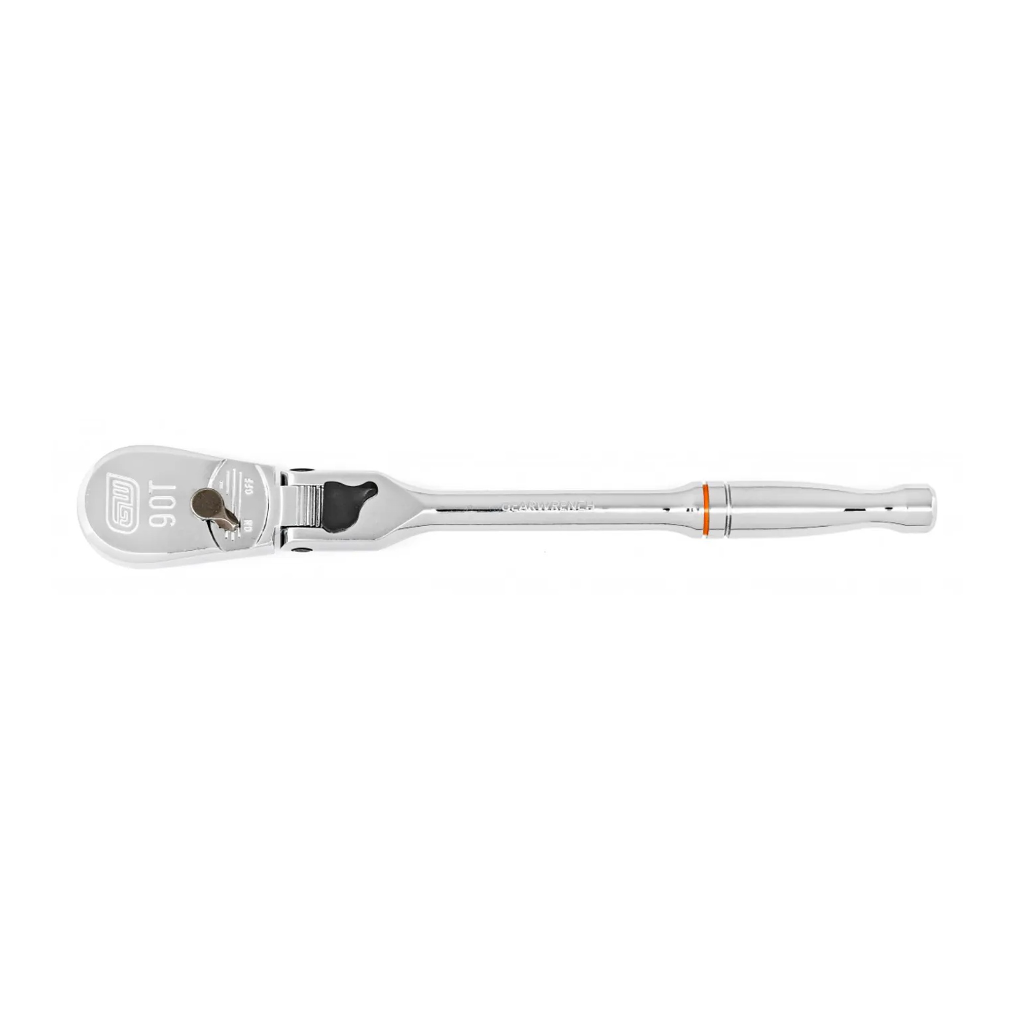 90-Tooth Locking Flex-Head Teardrop Ratchet, 1/4-Inch Drive, 7-Inch Length