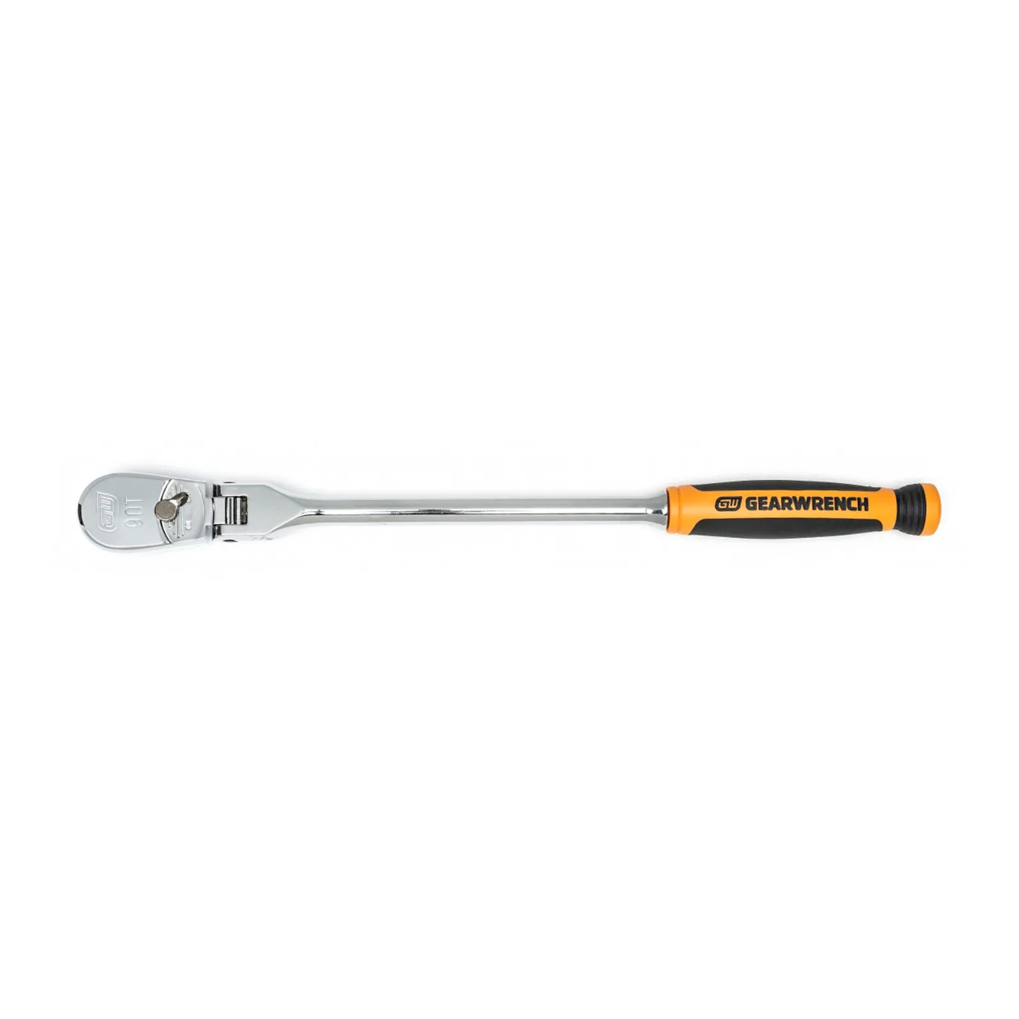 3/8 in. drive 90-tooth flex-head teardrop ratchet with dual-material handle