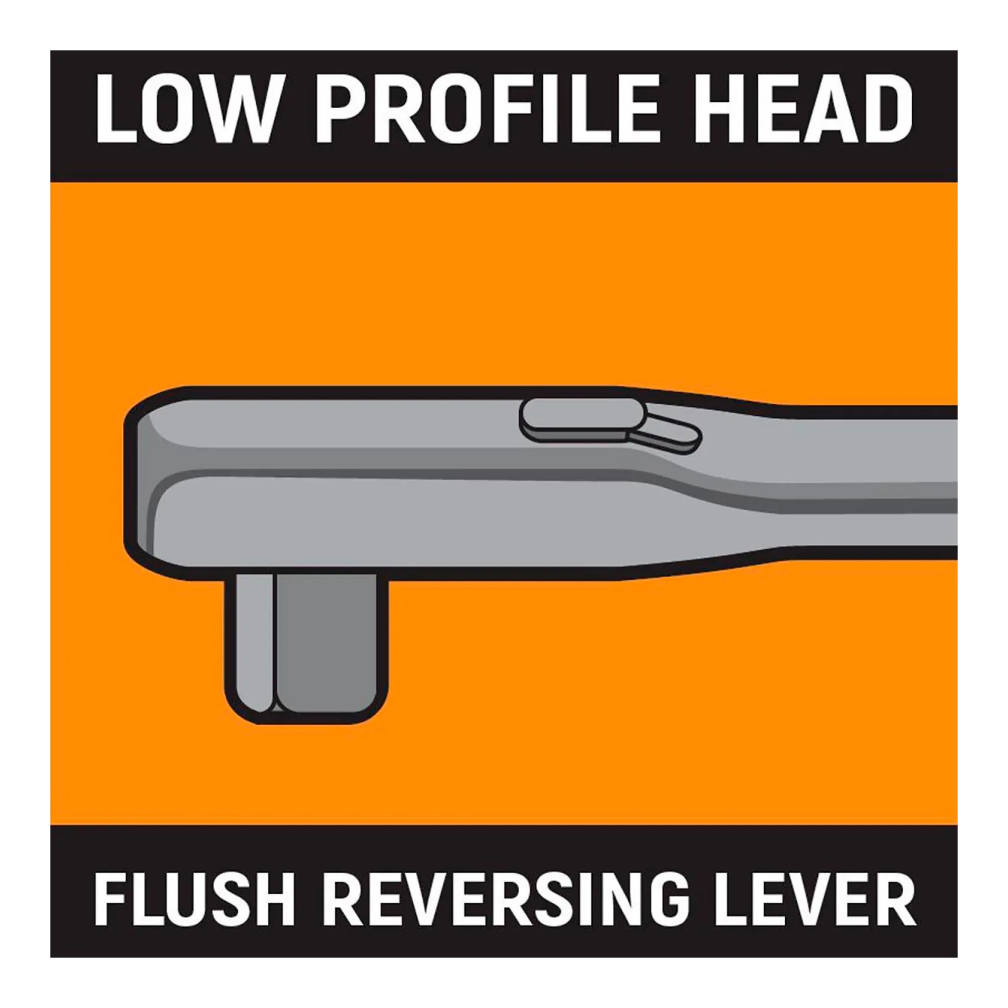 90-tooth locking flex-head teardrop ratchet with 1/2 inch drive and 24 inch handle