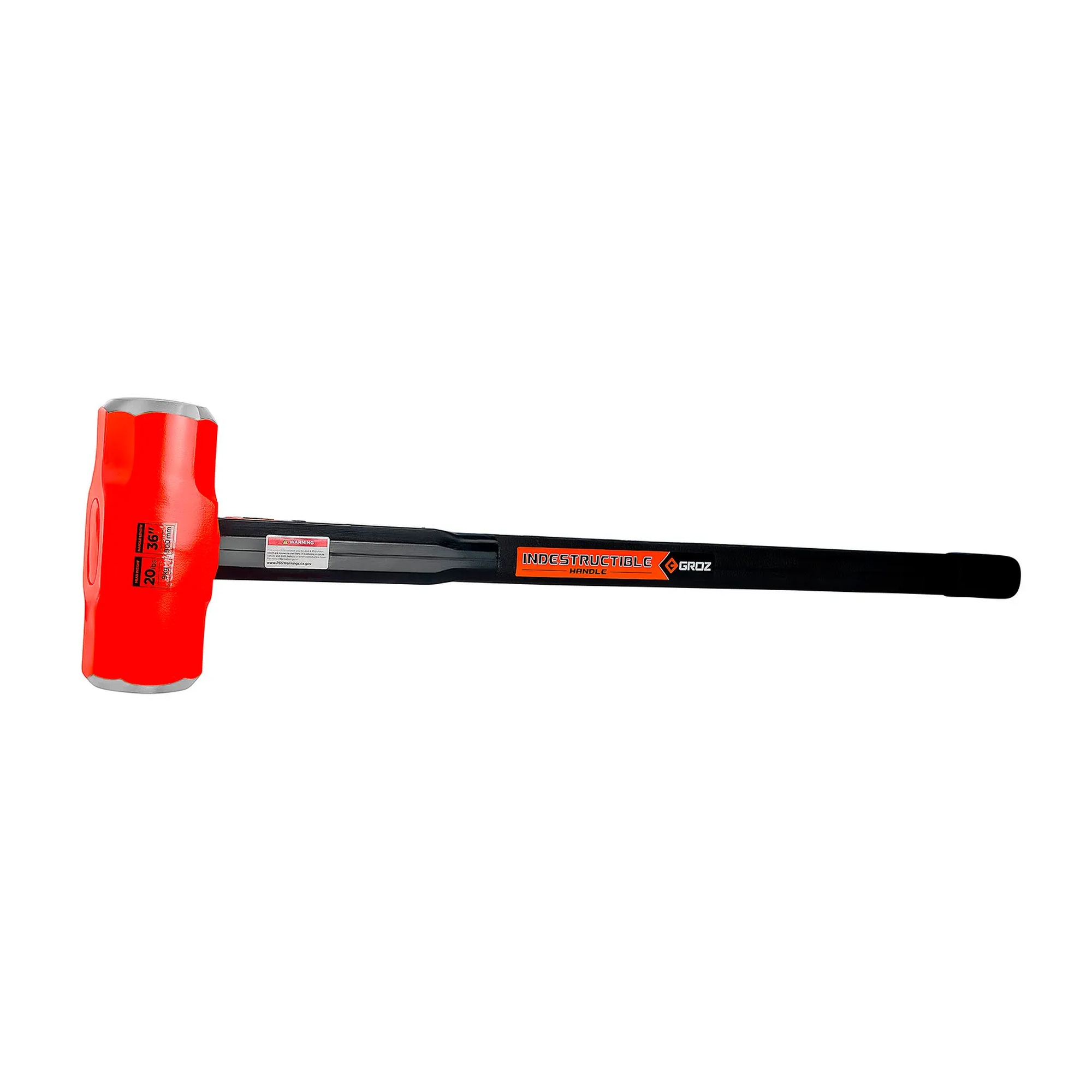 20 lb head sledge hammer with 36 in steel and rubber handle