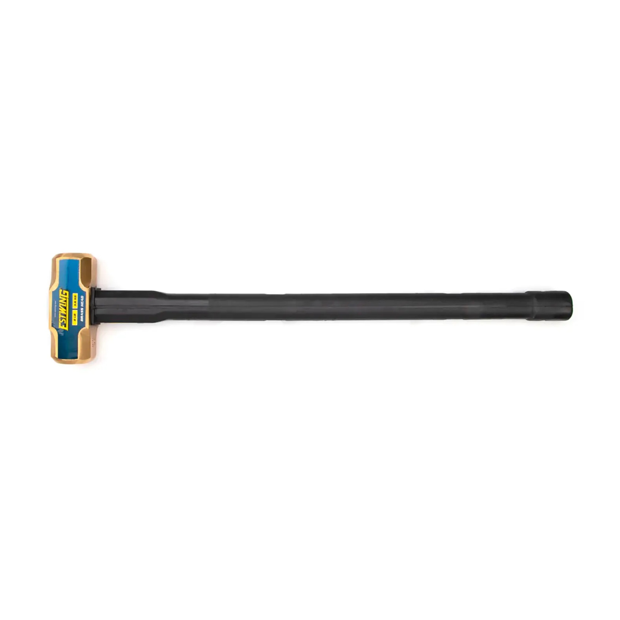 8 lb brass-head sledge hammer with 30 in steel and rubber handle