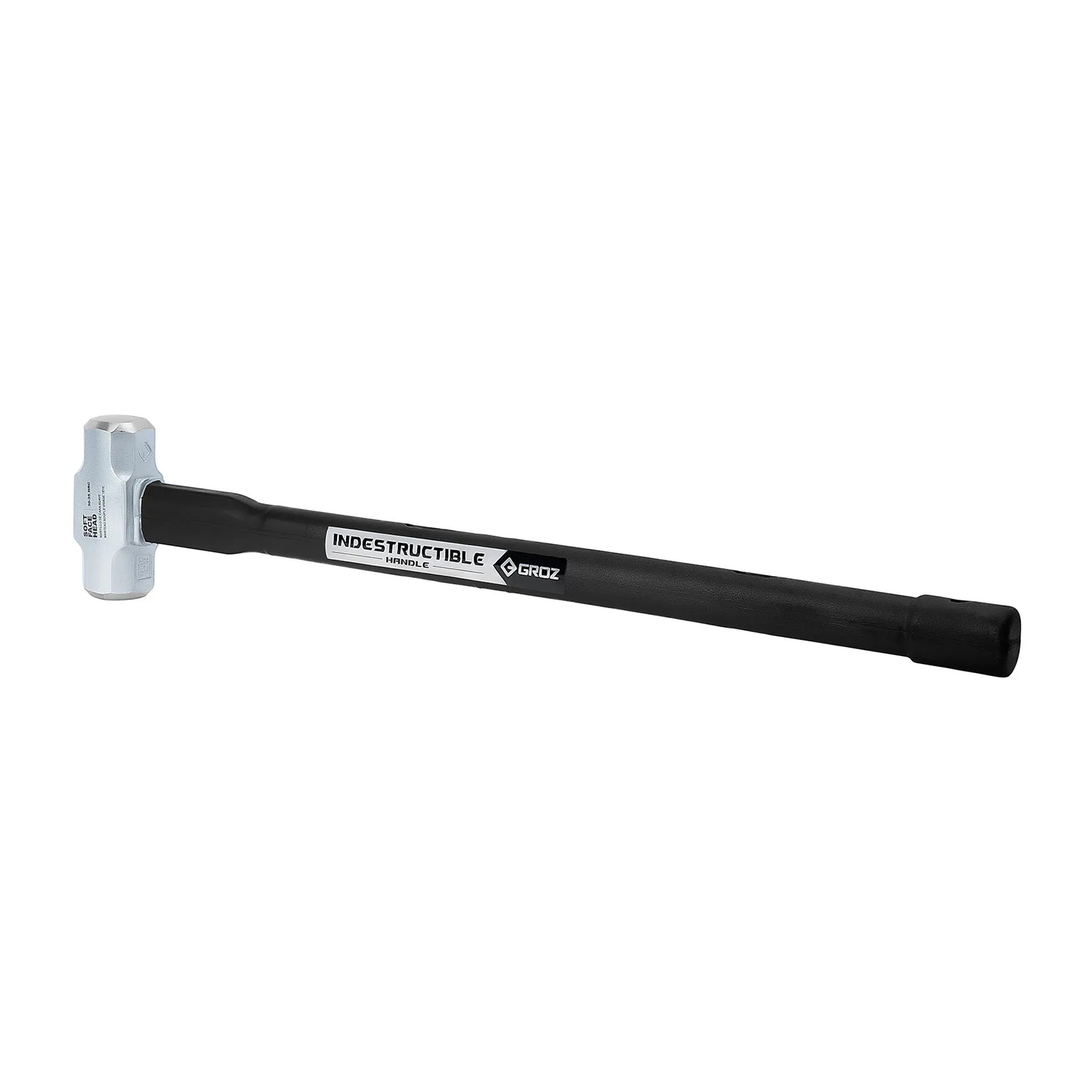 Soft-face sledge hammer with 6 lb head, 30 in handle, and rubber grip