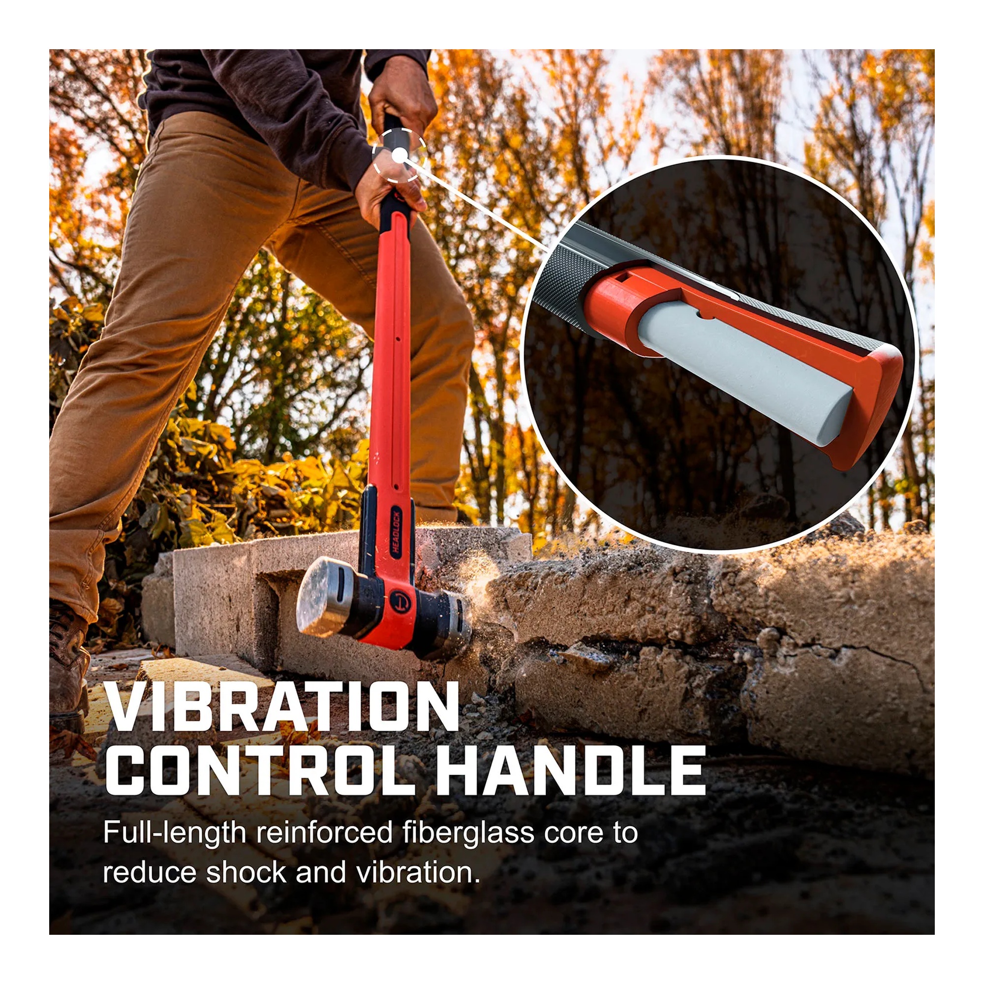 8 lb sledge hammer with fiberglass handle and grip