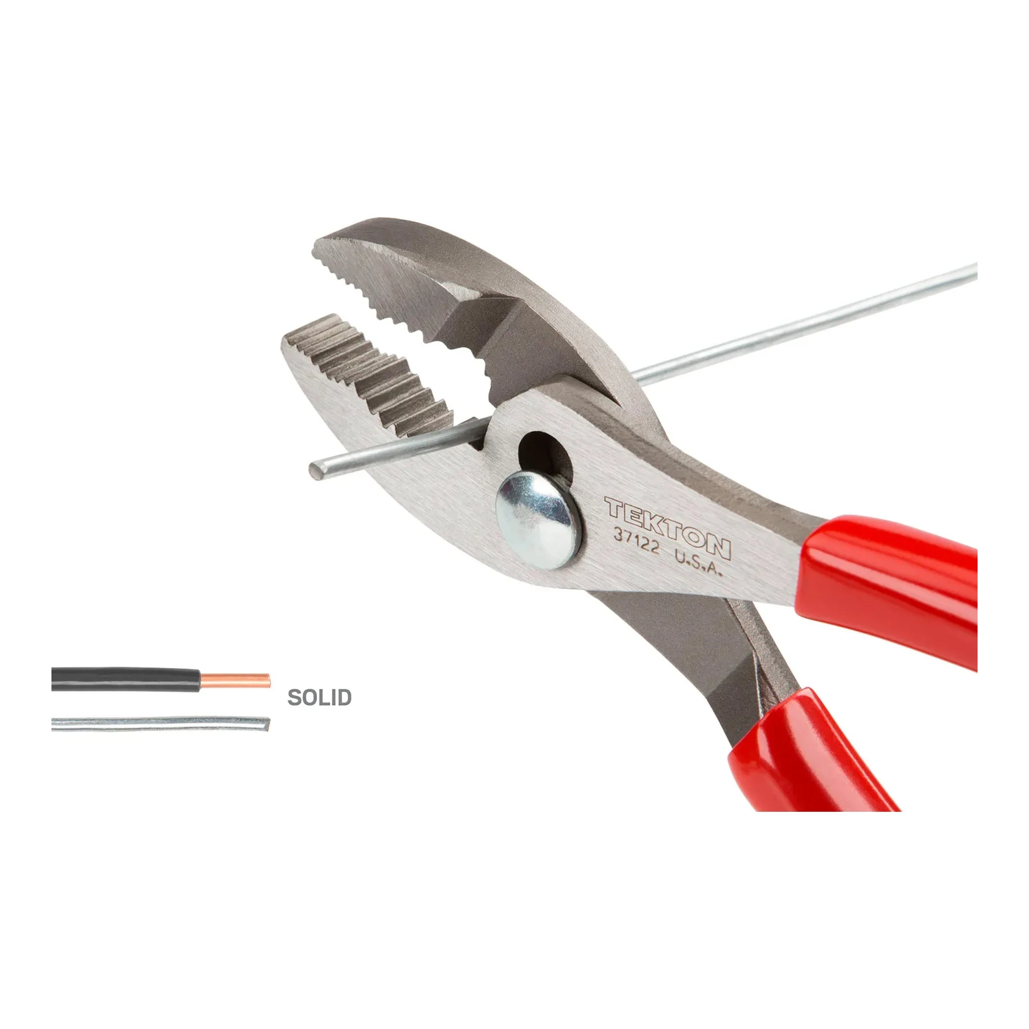 6-13/16 inch slip joint pliers with red nonslip handles